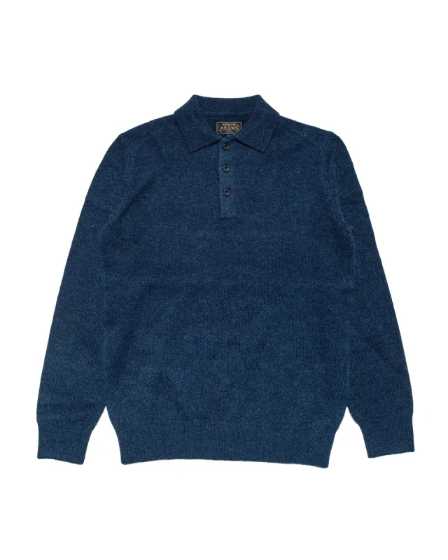 Beams Plus Knit Polo 9G Navy sold by Lost & Found