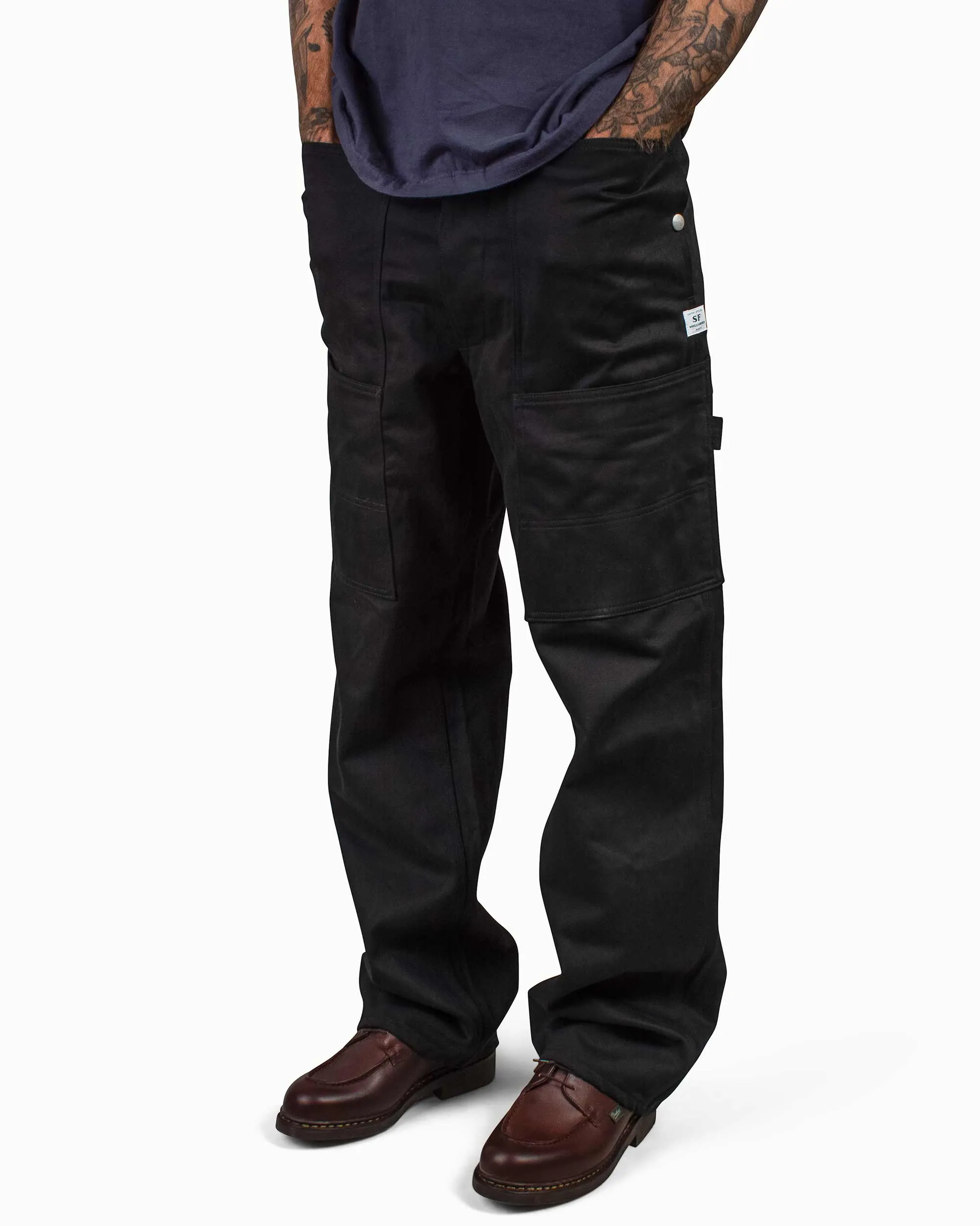 Sassafras Fall Leaf Tough Pants Work Satin Black sold by Lost & Found product image thumbnail 4