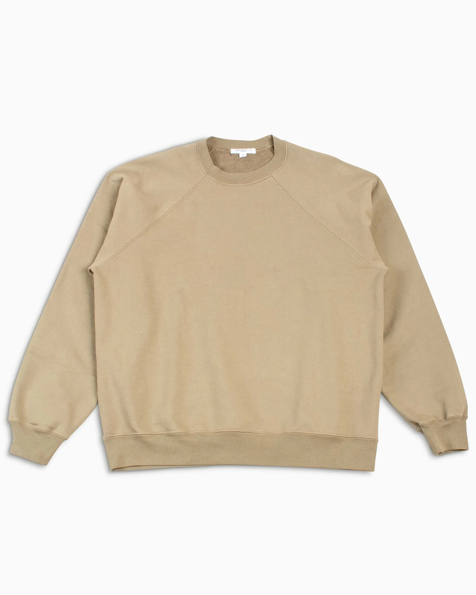 Lady White Co. Super Weighted Raglan Sweatshirt Dark Sand sold by Lost & Found