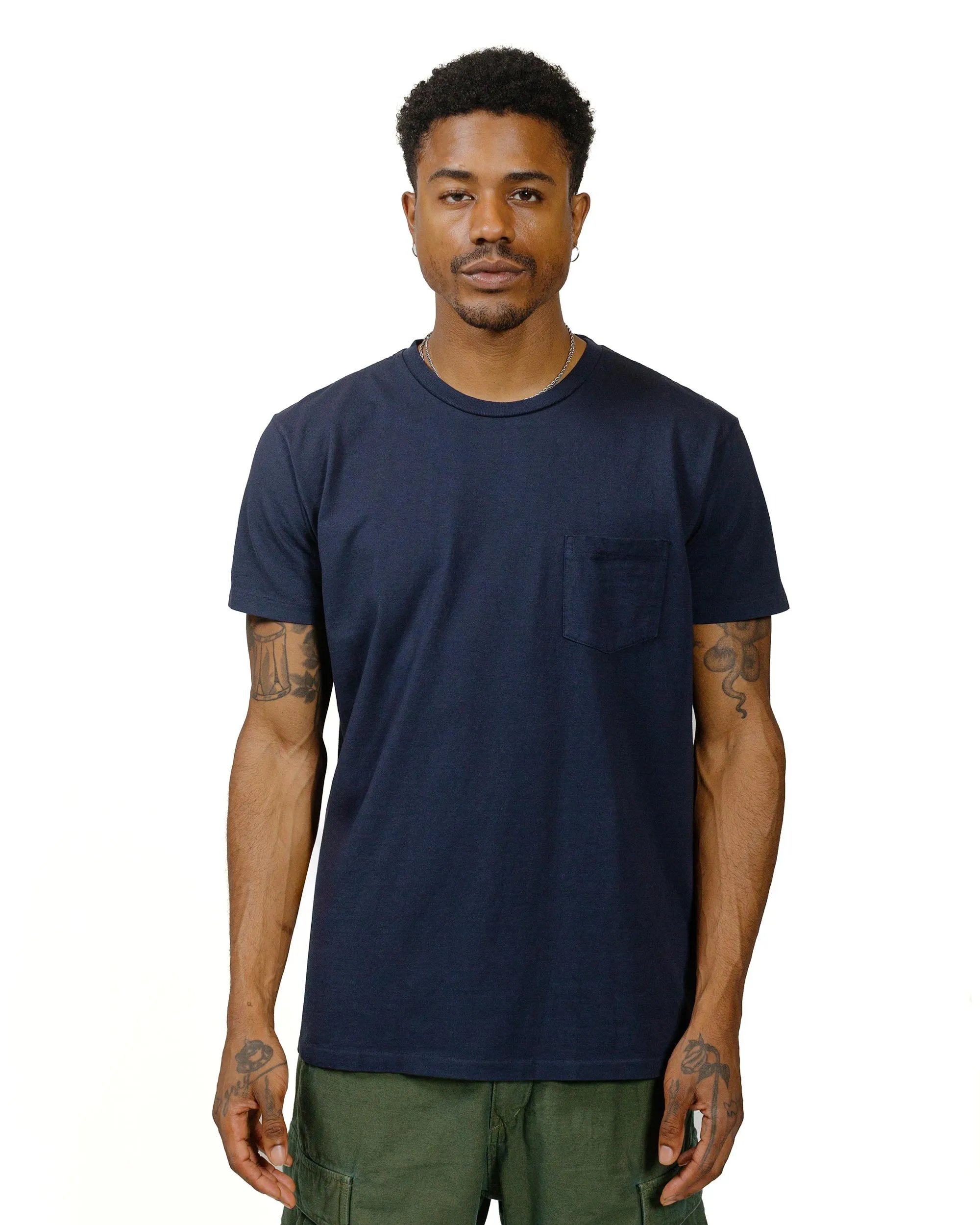 Velva Sheen 2PAC S/S C/N Tee w/PKT Navy sold by Lost & Found product image thumbnail 2