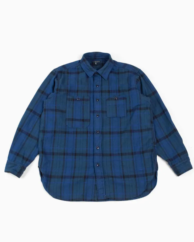 Engineered Garments Work Shirt Navy/Black Plaid Cotton Flannel sold by Lost & Found
