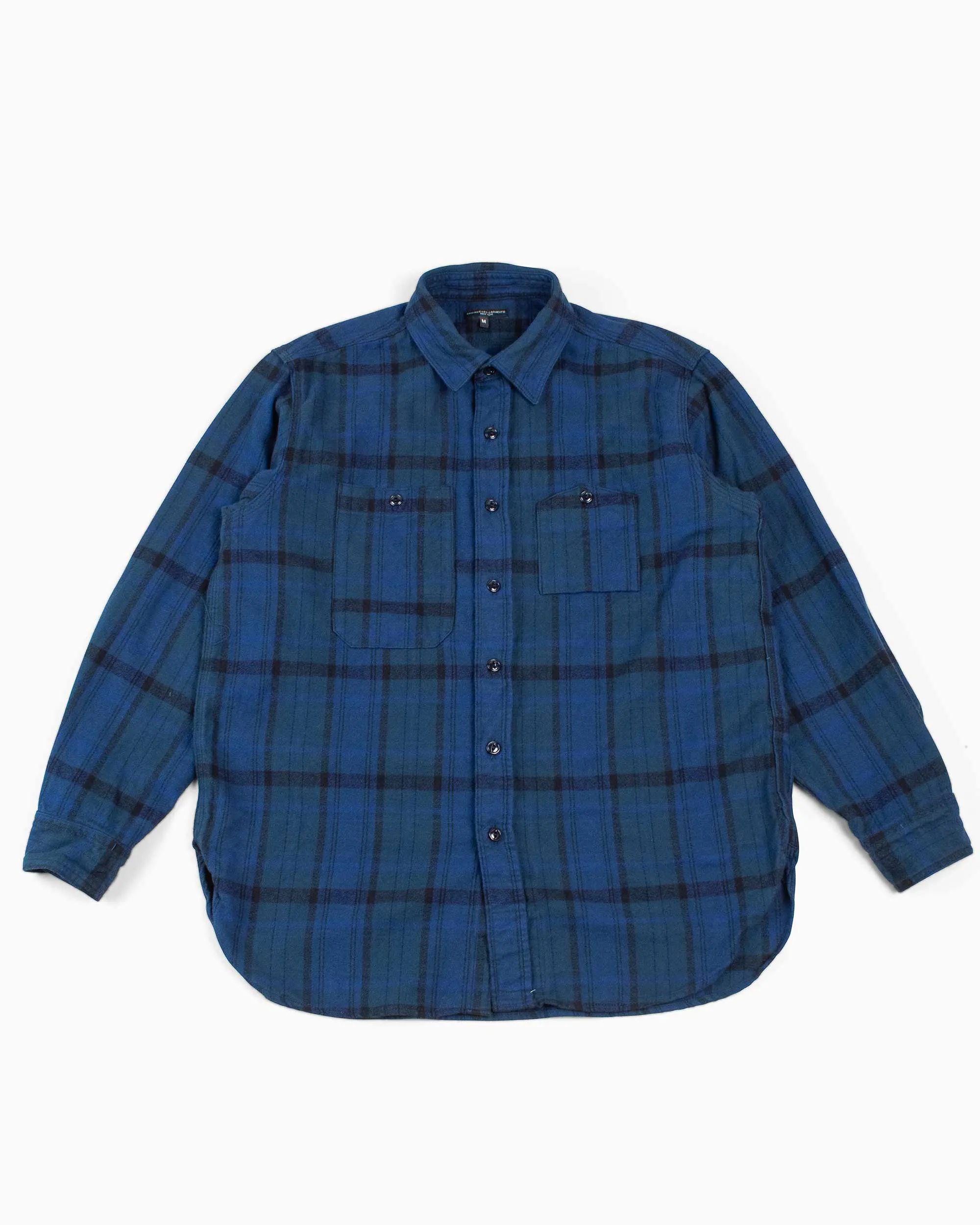 Engineered Garments Work Shirt Navy/Black Plaid Cotton Flannel sold by Lost & Found