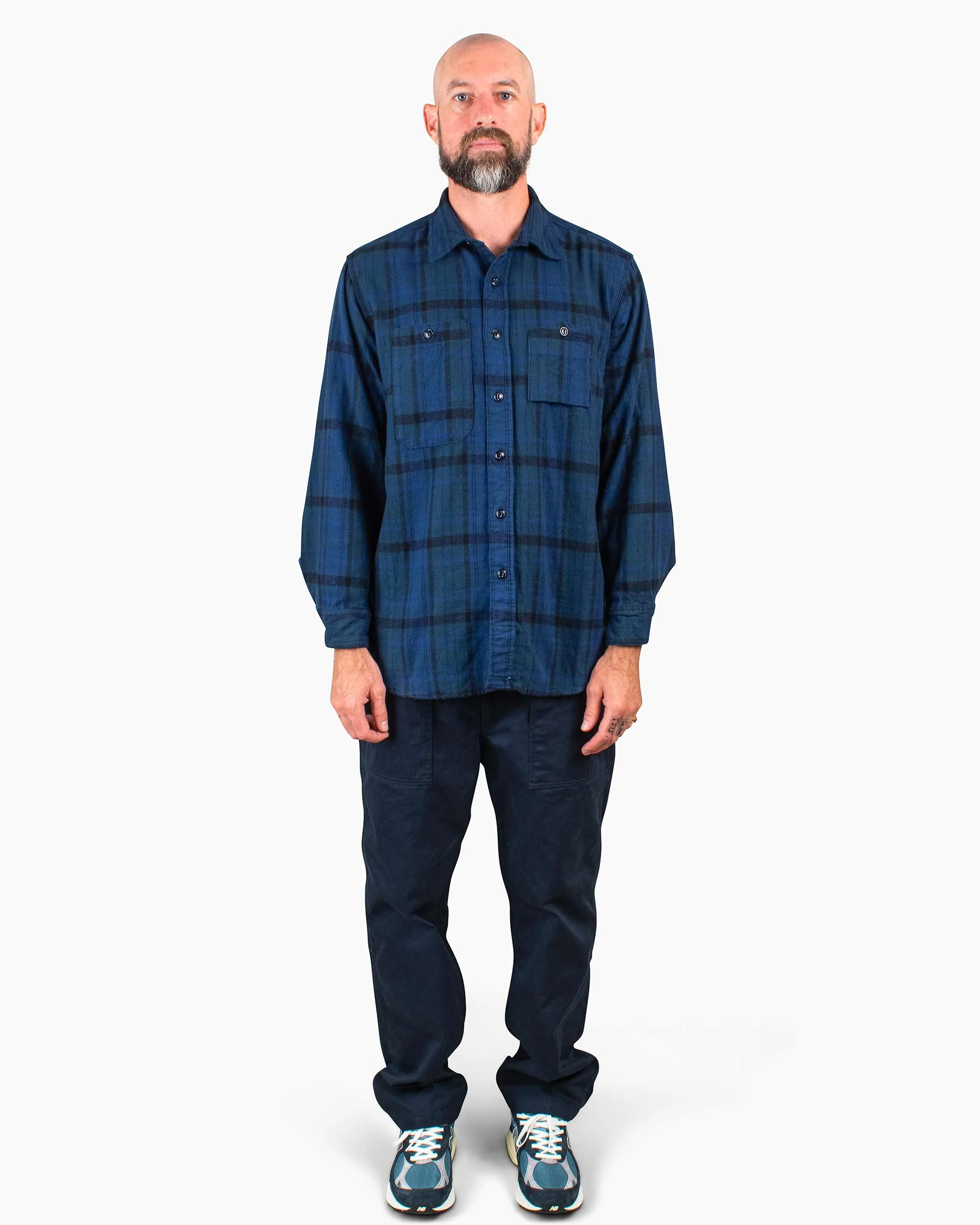 Engineered Garments Work Shirt Navy/Black Plaid Cotton Flannel sold by Lost & Found product image thumbnail 2