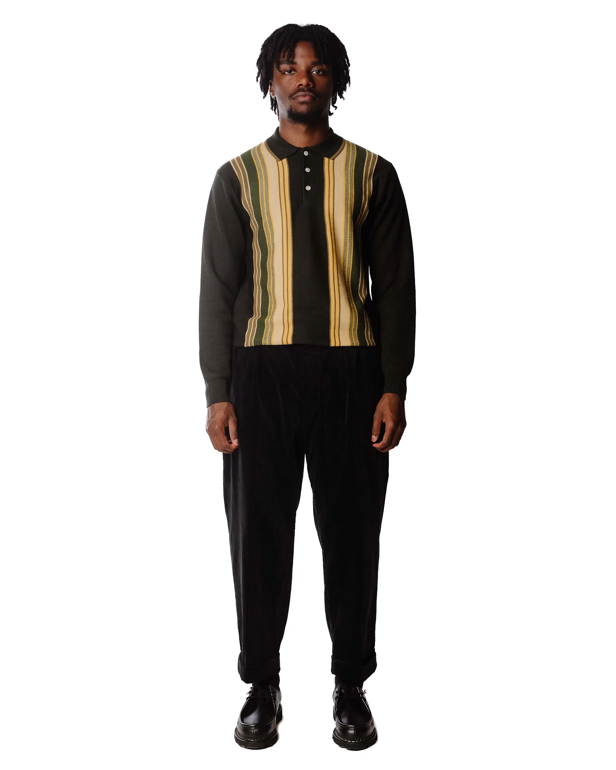 Beams Plus 2Pleats Corduroy Charcoal Grey sold by Lost & Found product image thumbnail 2