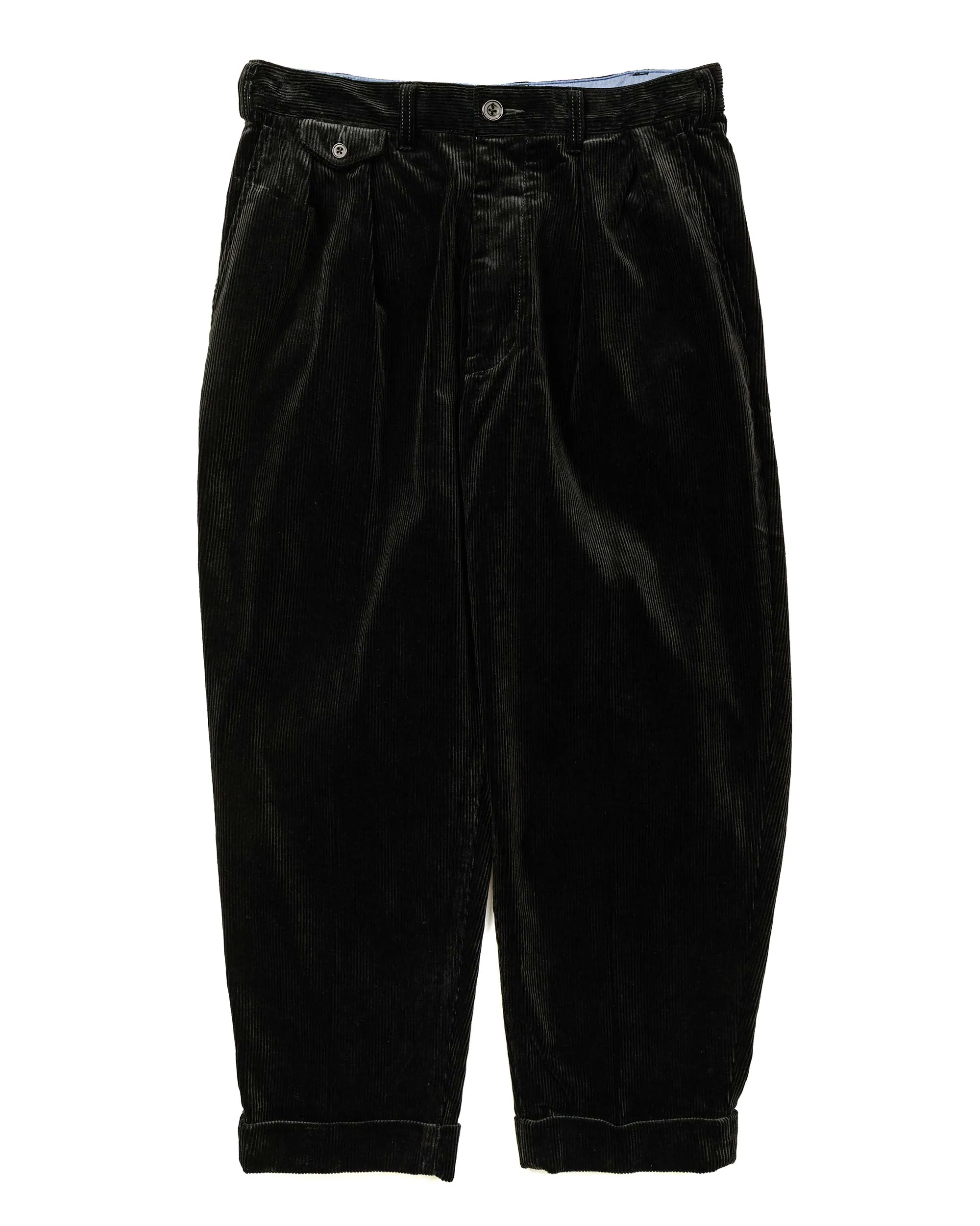 Beams Plus 2Pleats Corduroy Charcoal Grey sold by Lost & Found