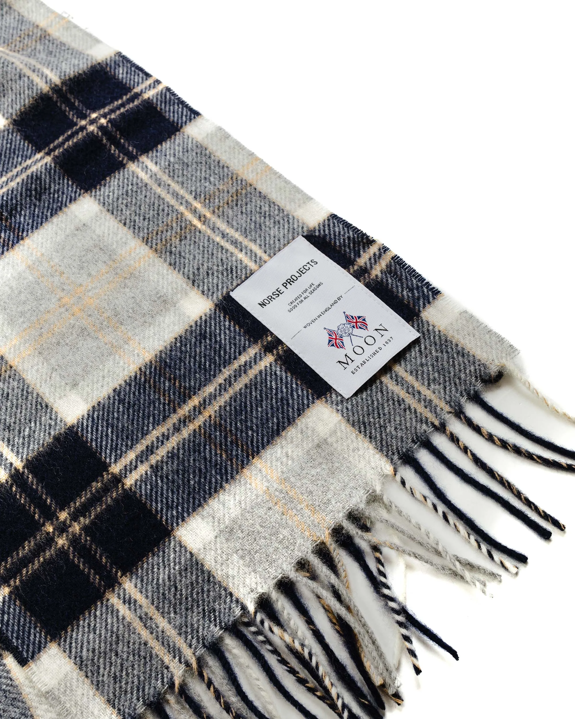 Norse Projects Moon Checked Lambswool Scarf Navy sold by Lost & Found product image thumbnail 2