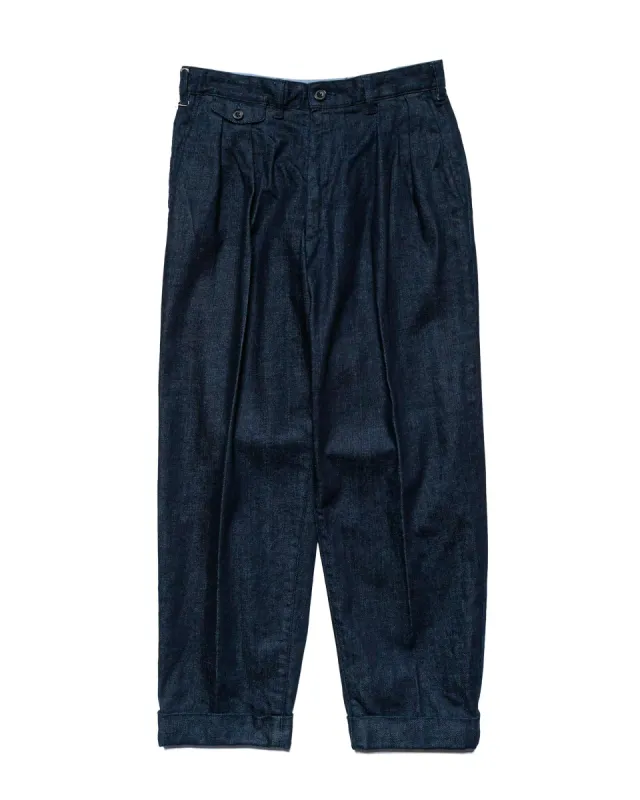 Beams Plus 2Pleats Denim Indigo sold by Lost & Found