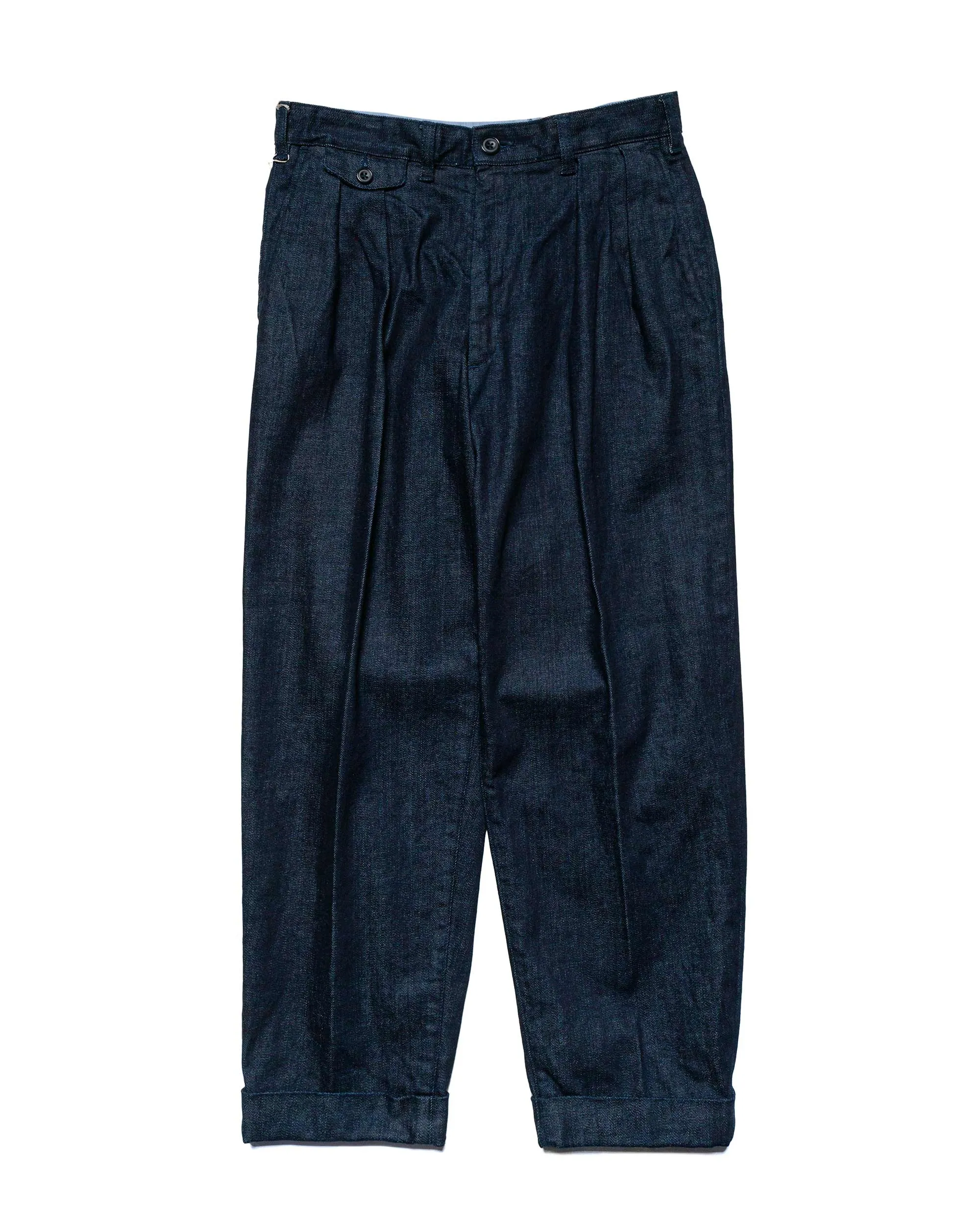 Beams Plus 2Pleats Denim Indigo sold by Lost & Found