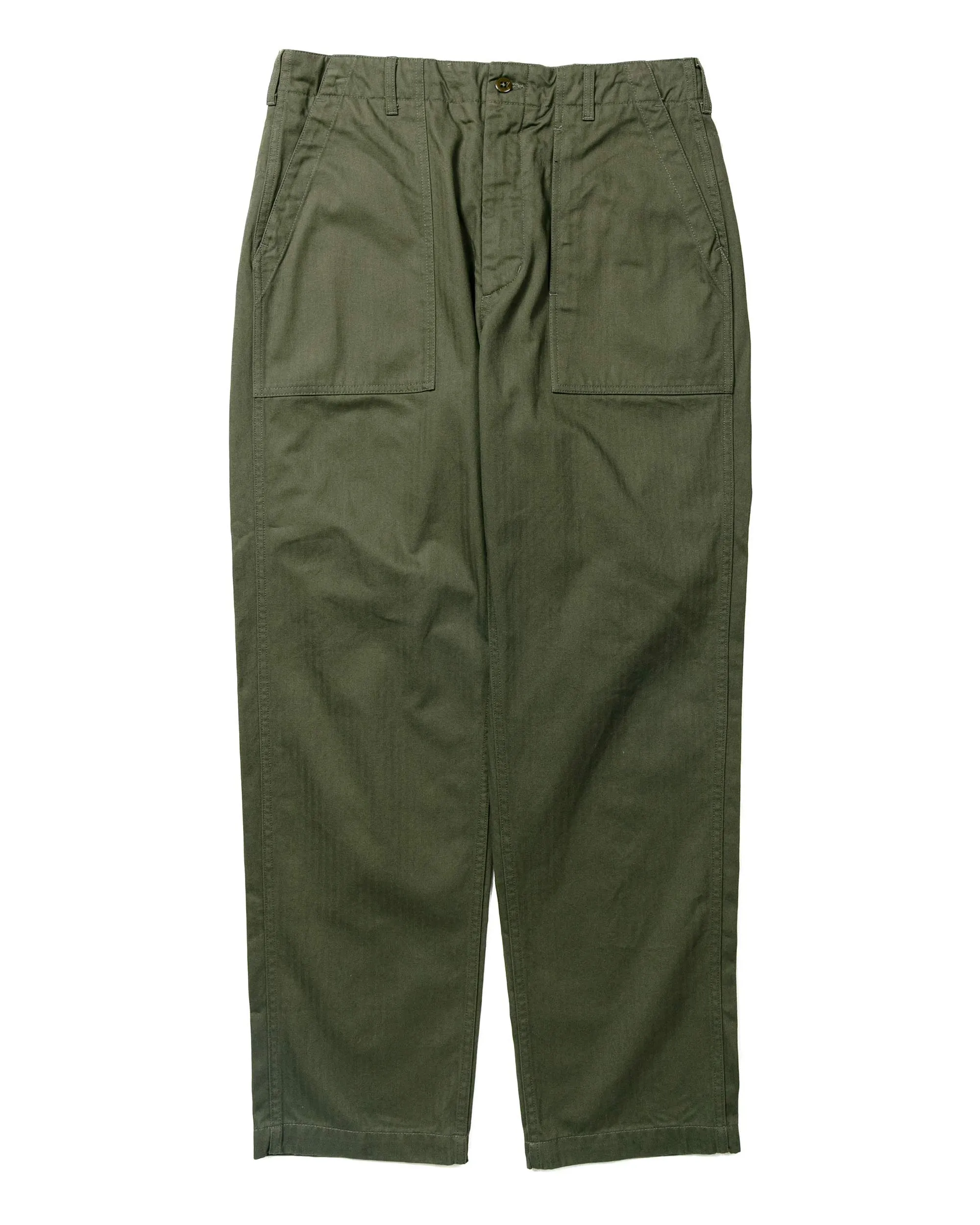 Engineered Garments Fatigue Pant Olive Cotton Herringbone Twill sold by Lost & Found
