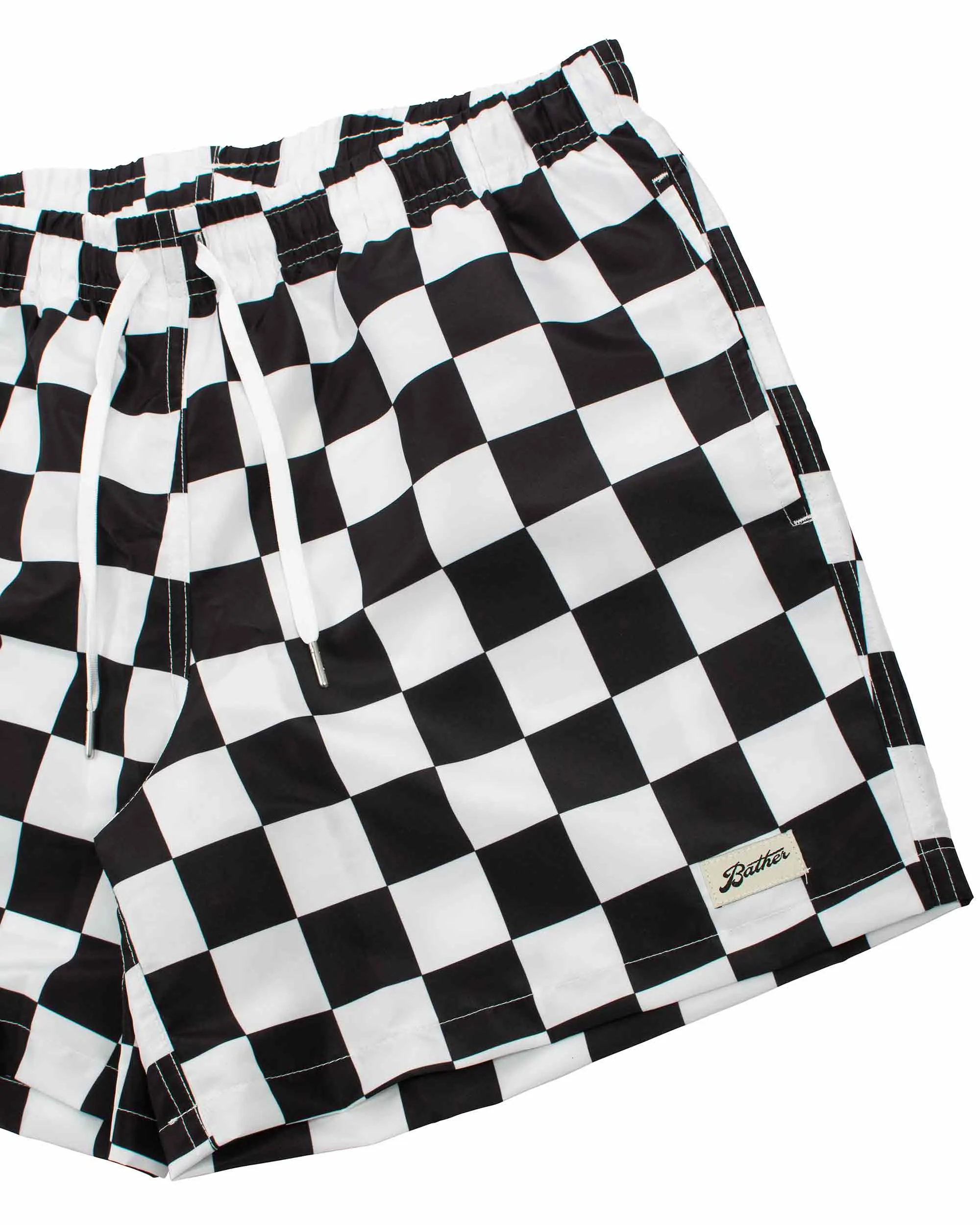 Bather Black Checkerboard Swim Trunk sold by Lost & Found product image thumbnail 5