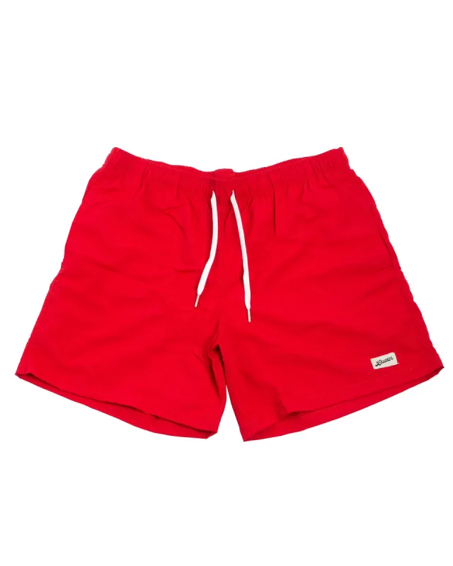 Bather Solid Red Swim Trunk sold by Lost & Found