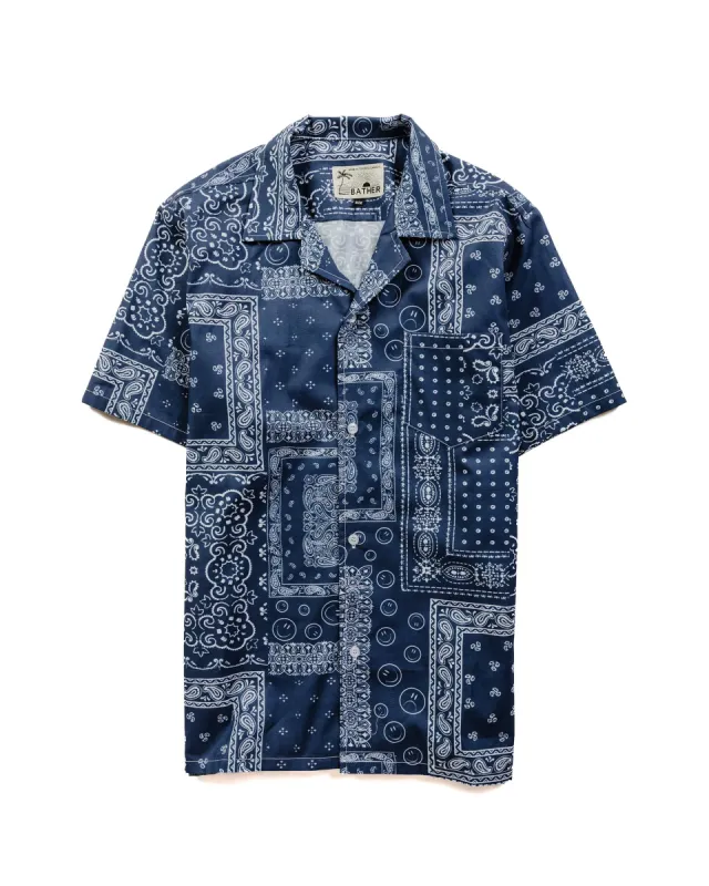 Bather Navy Bandana Camp Shirt sold by Lost & Found