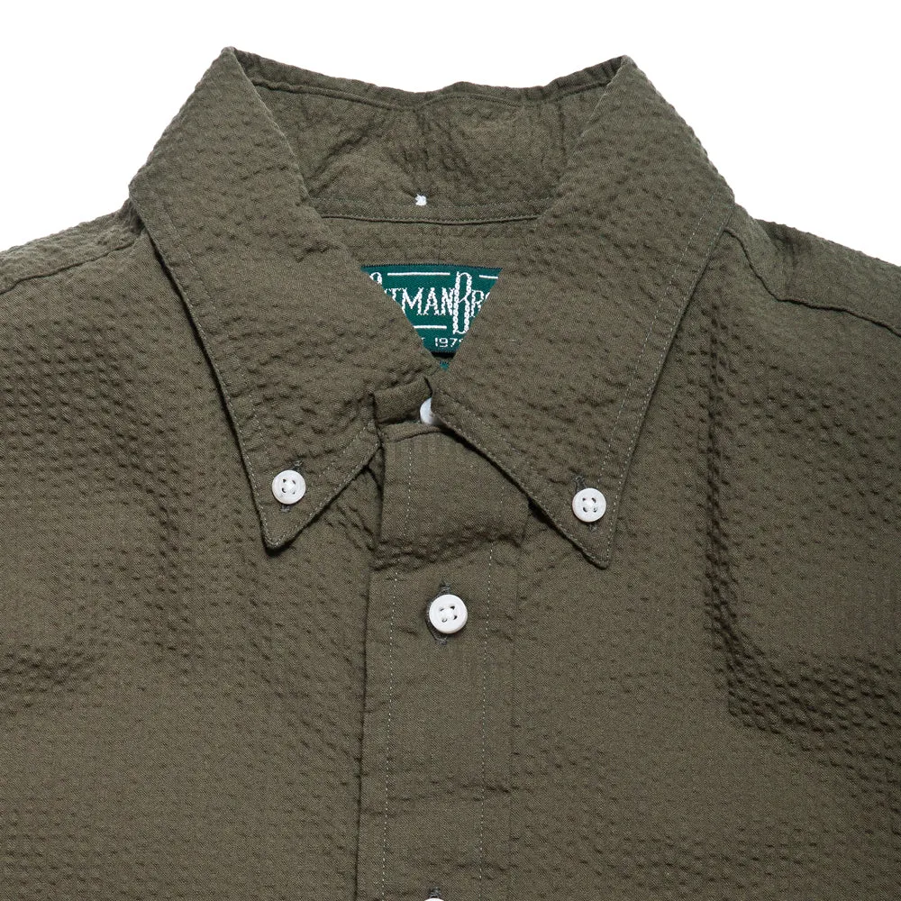 Gitman Vintage Bros. Olive Seersucker Shirt sold by Lost & Found product image thumbnail 3