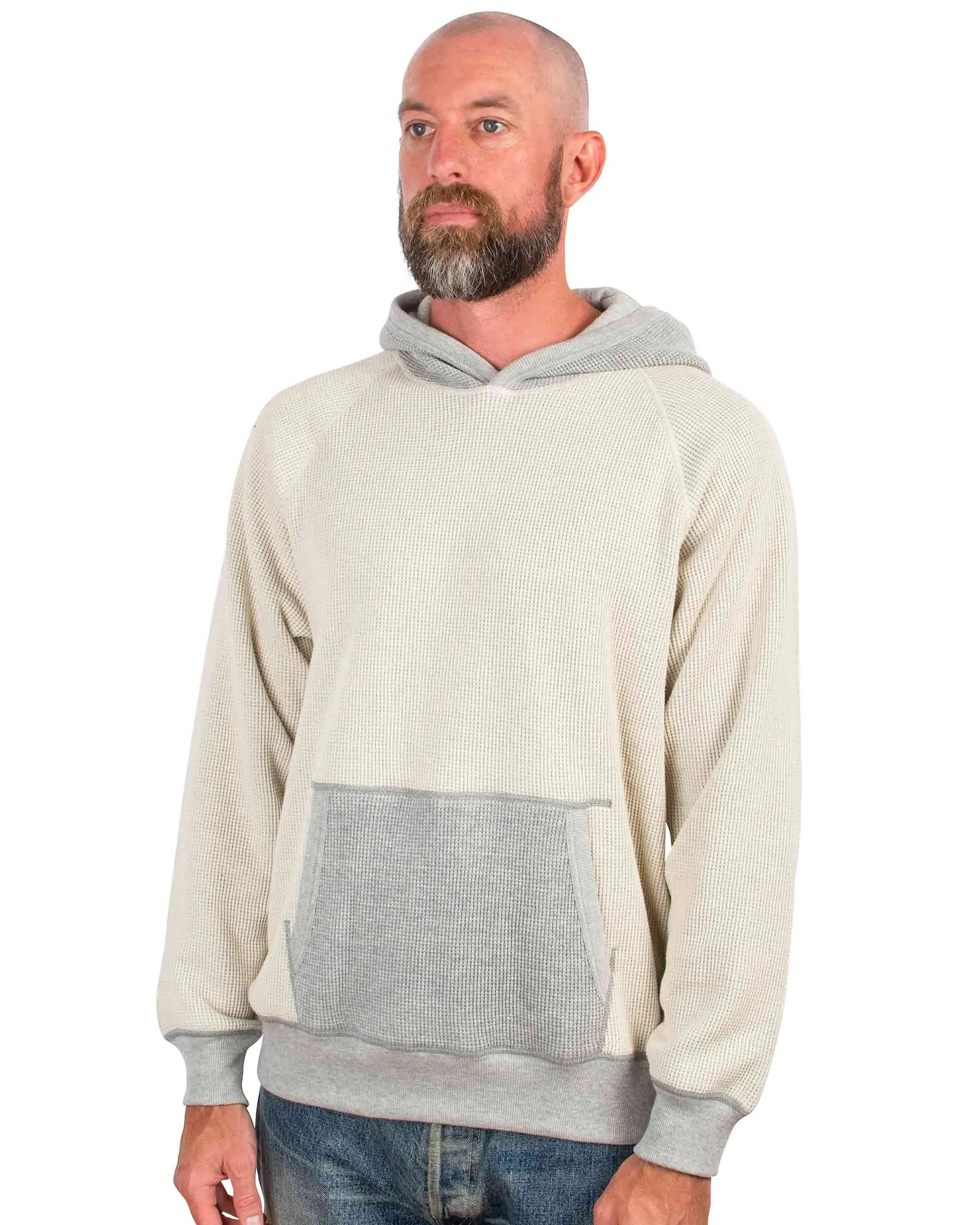 The Real McCoy's MC22005 Thermal Sweatshirt (Two-Tone) Grey sold by Lost & Found product image thumbnail 4