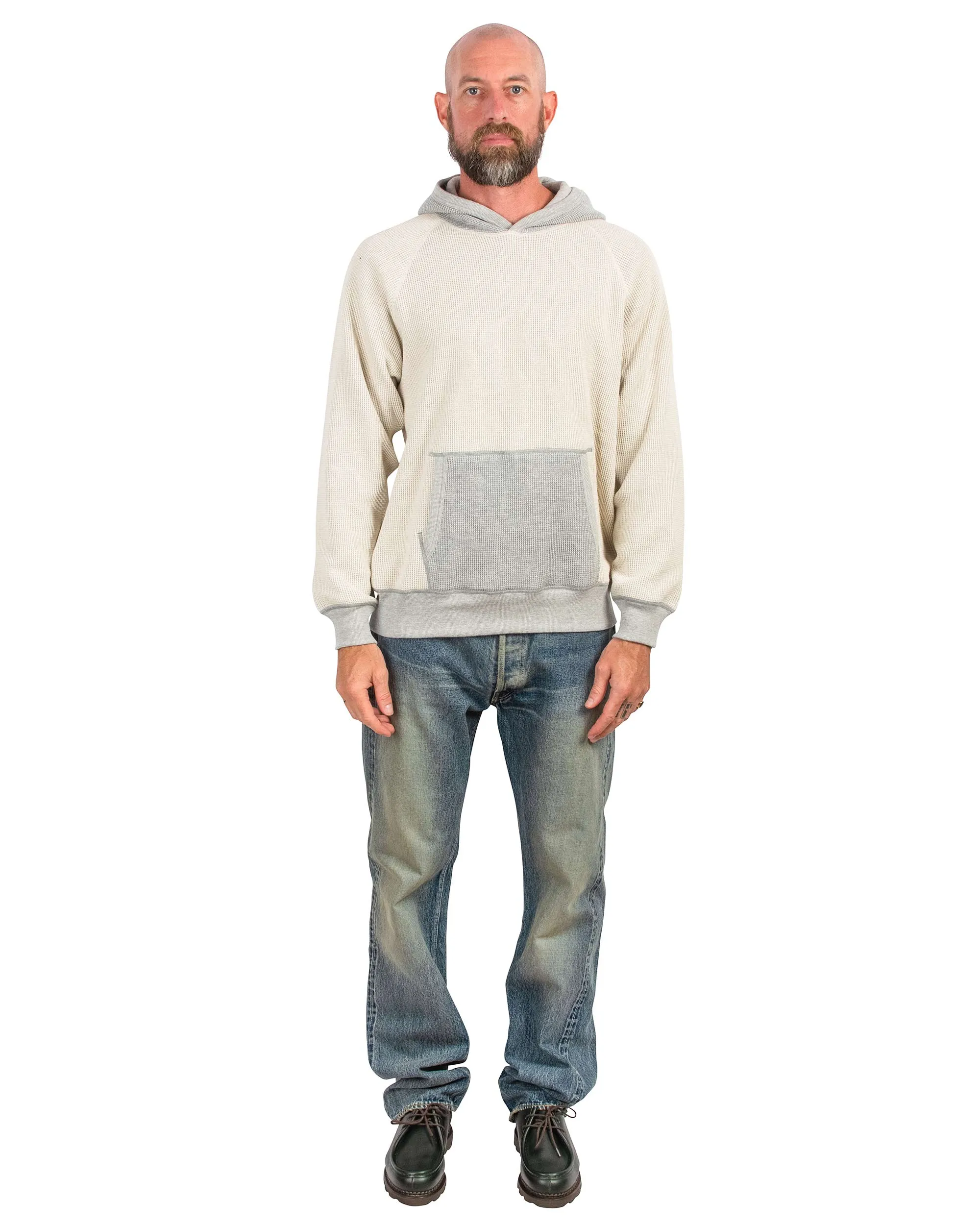 The Real McCoy's MC22005 Thermal Sweatshirt (Two-Tone) Grey sold by Lost & Found product image thumbnail 2
