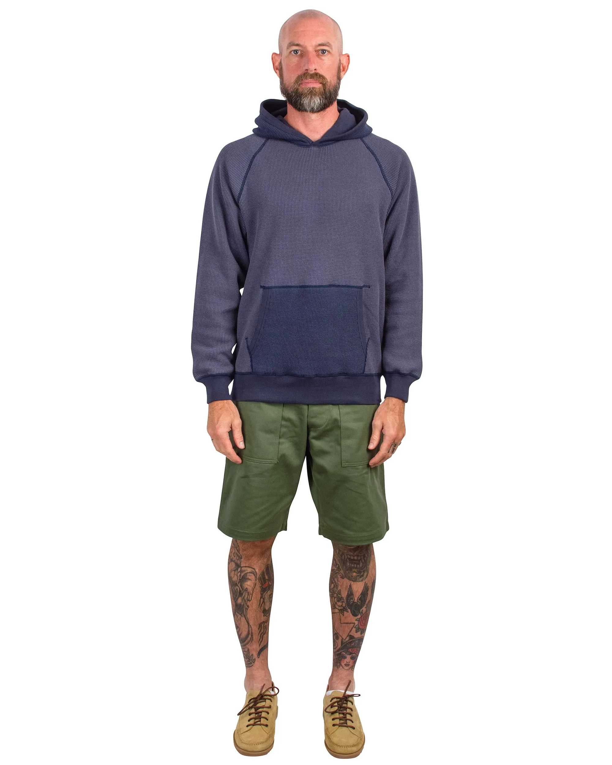 The Real McCoy's MC22005 Thermal Sweatshirt (Two-Tone) Navy sold by Lost & Found product image thumbnail 2