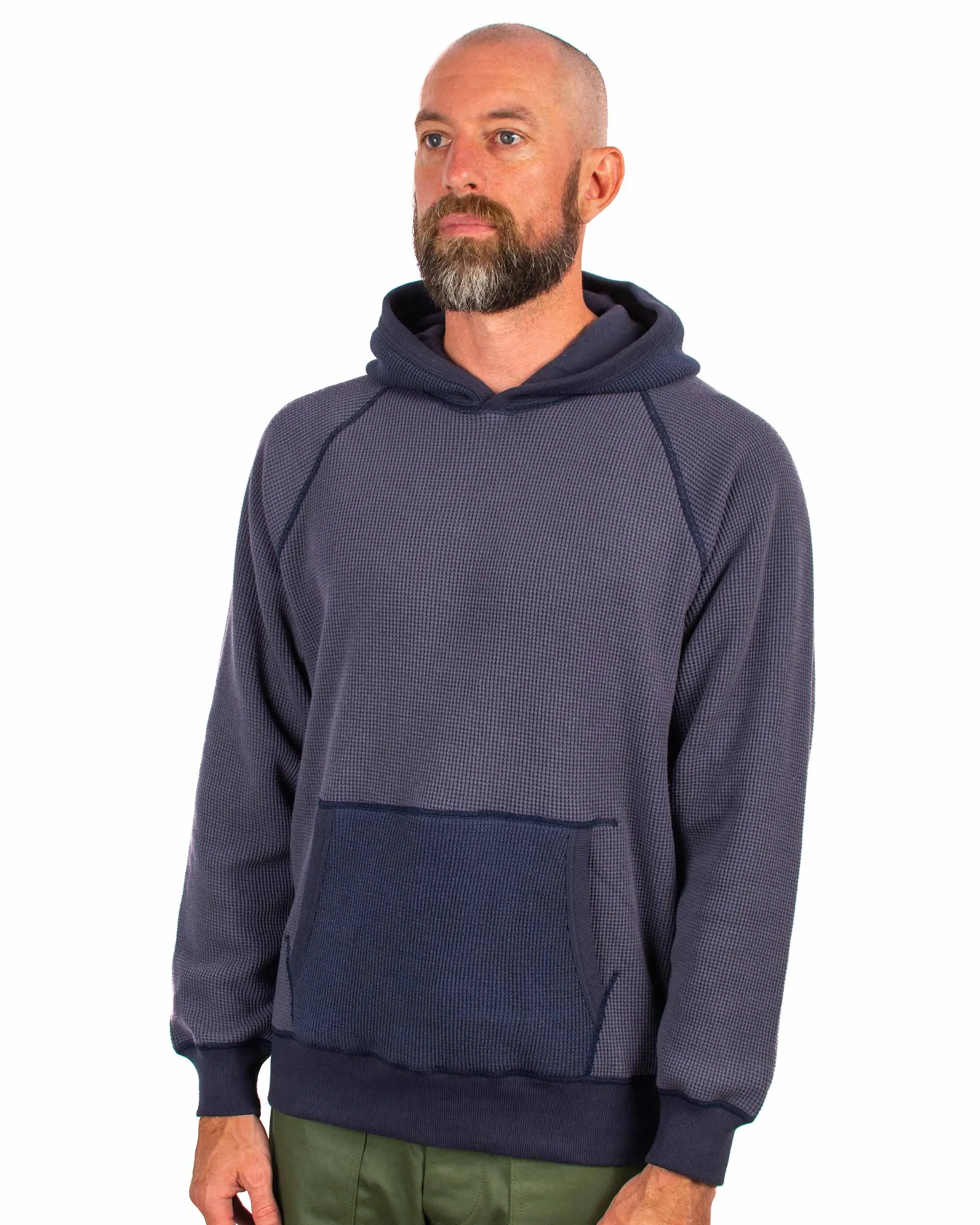 The Real McCoy's MC22005 Thermal Sweatshirt (Two-Tone) Navy sold by Lost & Found product image thumbnail 4
