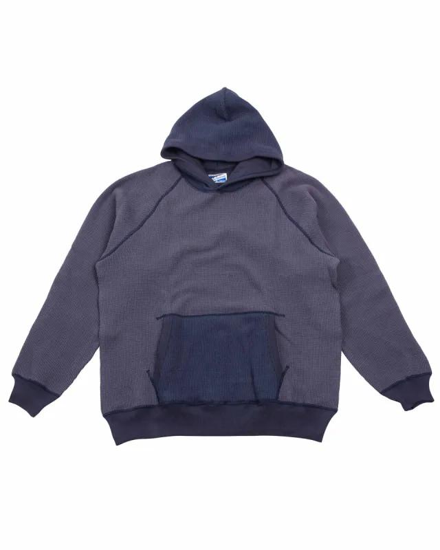 The Real McCoy's MC22005 Thermal Sweatshirt (Two-Tone) Navy sold by Lost & Found