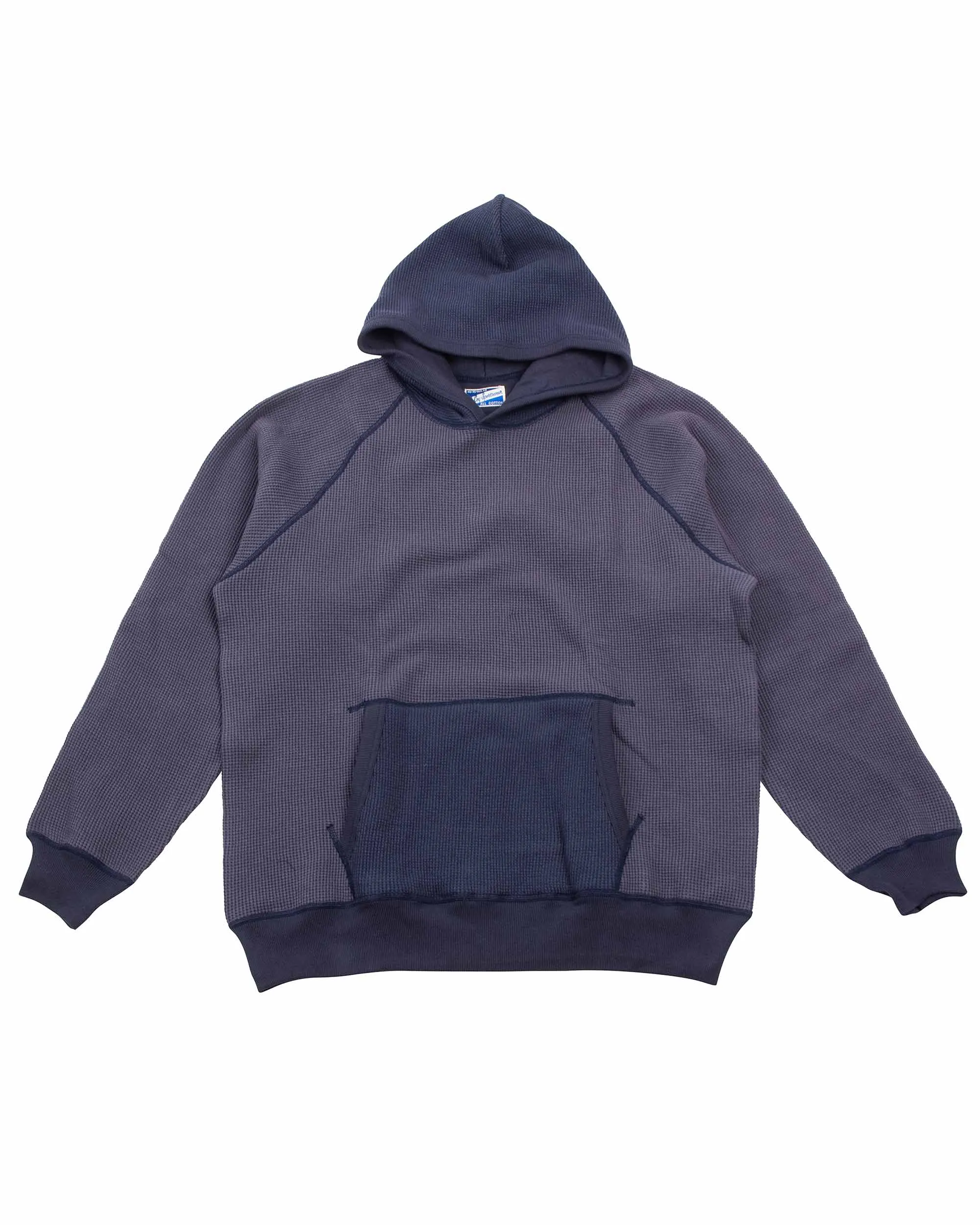 The Real McCoy's MC22005 Thermal Sweatshirt (Two-Tone) Navy sold by Lost & Found