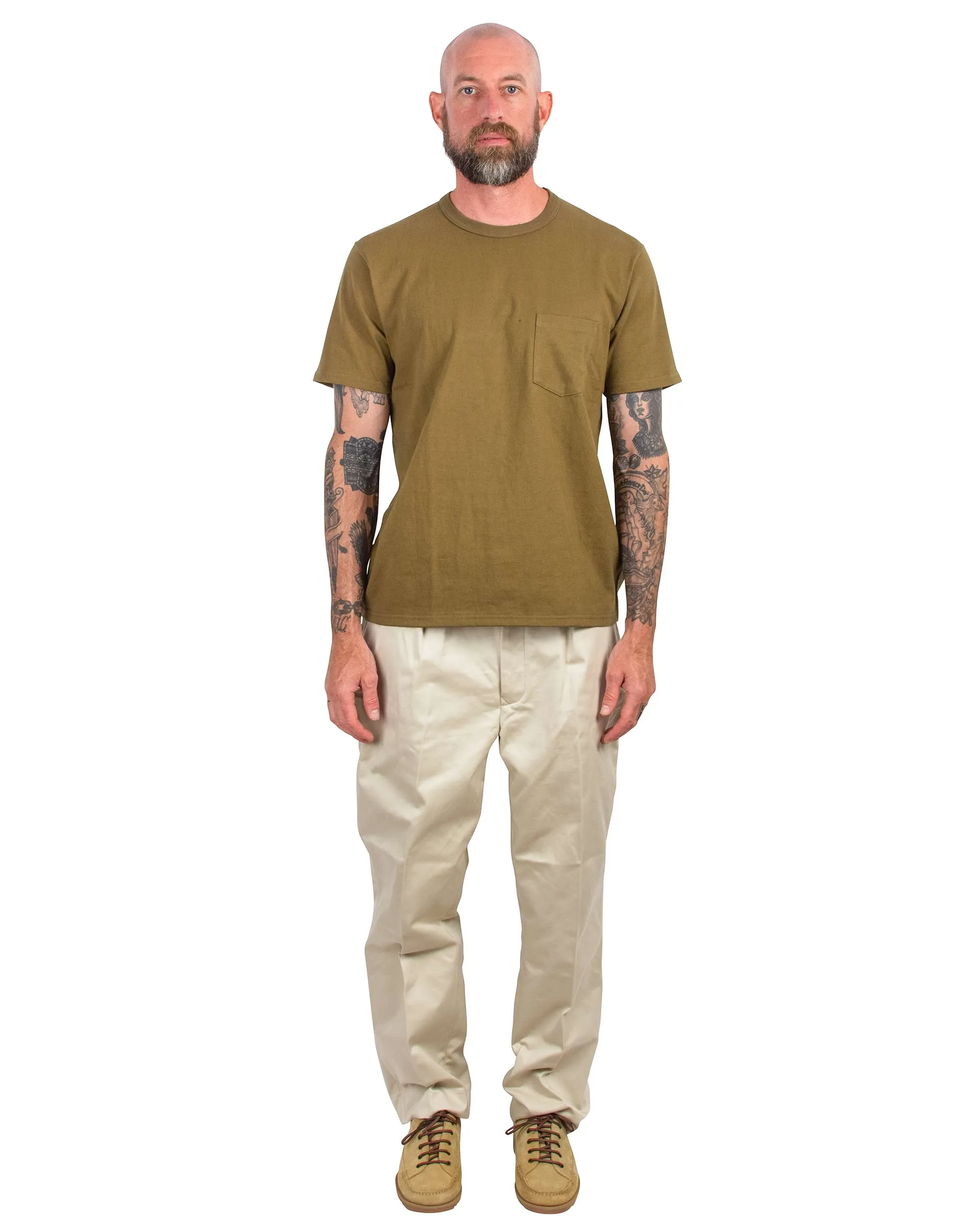 The Real McCoy's MC22006 Pocket Tee Olive sold by Lost & Found product image thumbnail 2