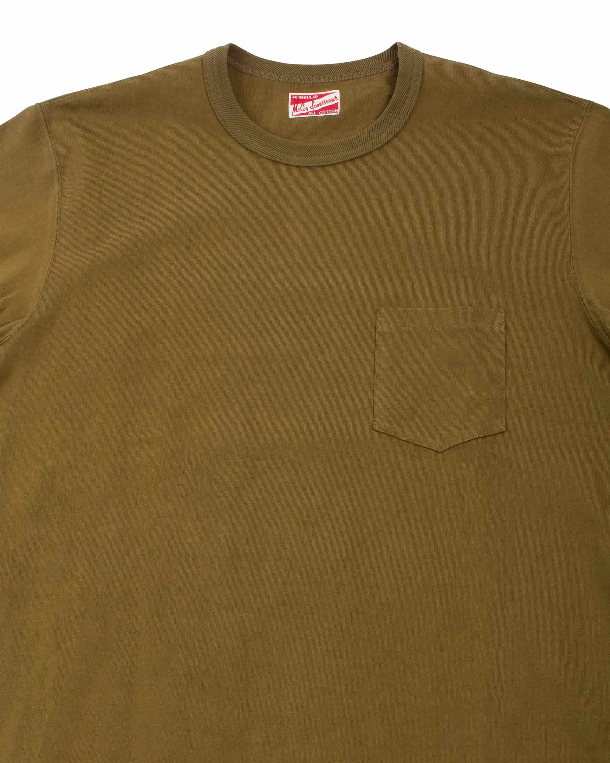 The Real McCoy's MC22006 Pocket Tee Olive sold by Lost & Found product image thumbnail 5