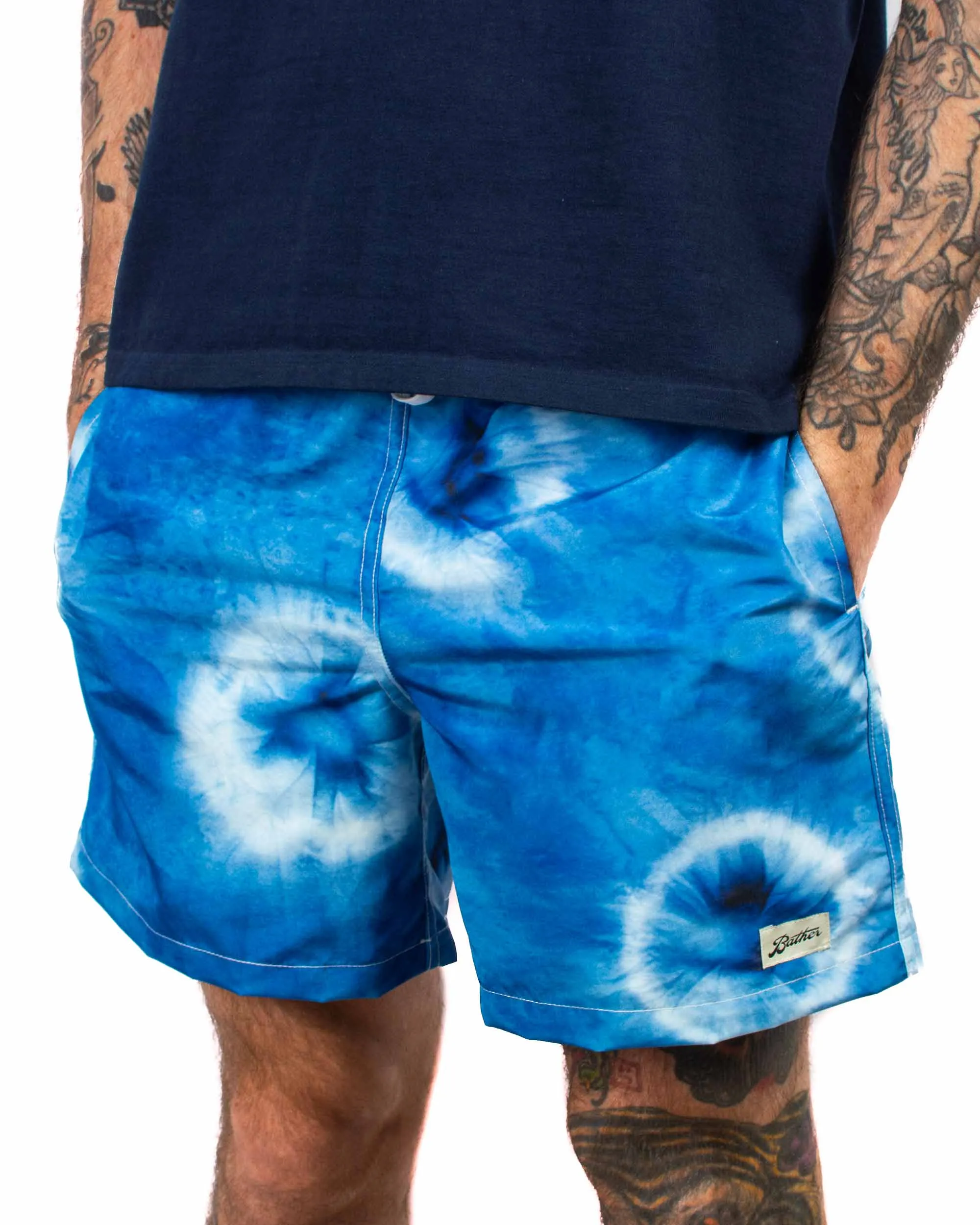 Bather Blue Ne-Maki Shibori Swim Trunk sold by Lost & Found product image thumbnail 4