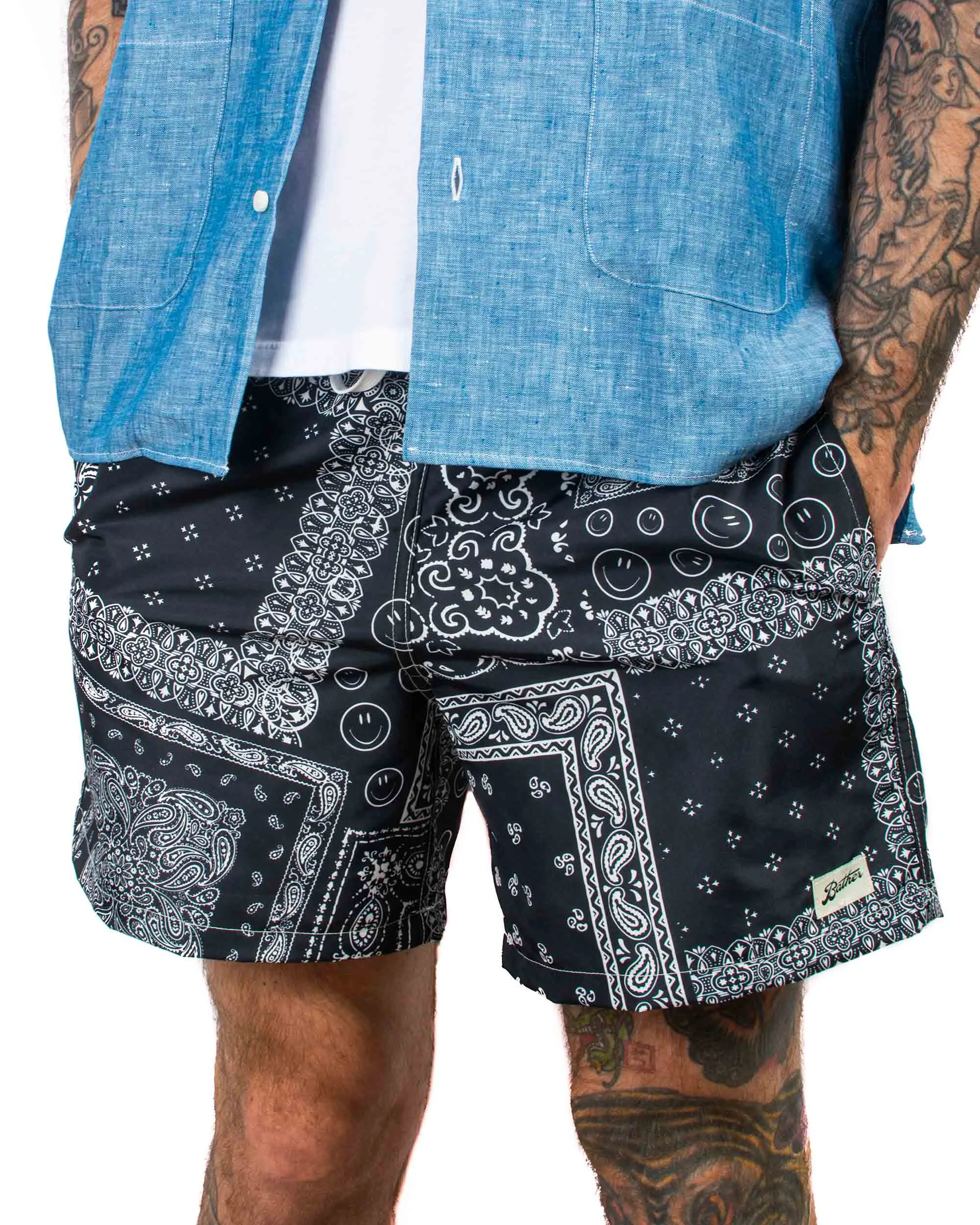 Bather Black Bandana Swim Trunk sold by Lost & Found product image thumbnail 4