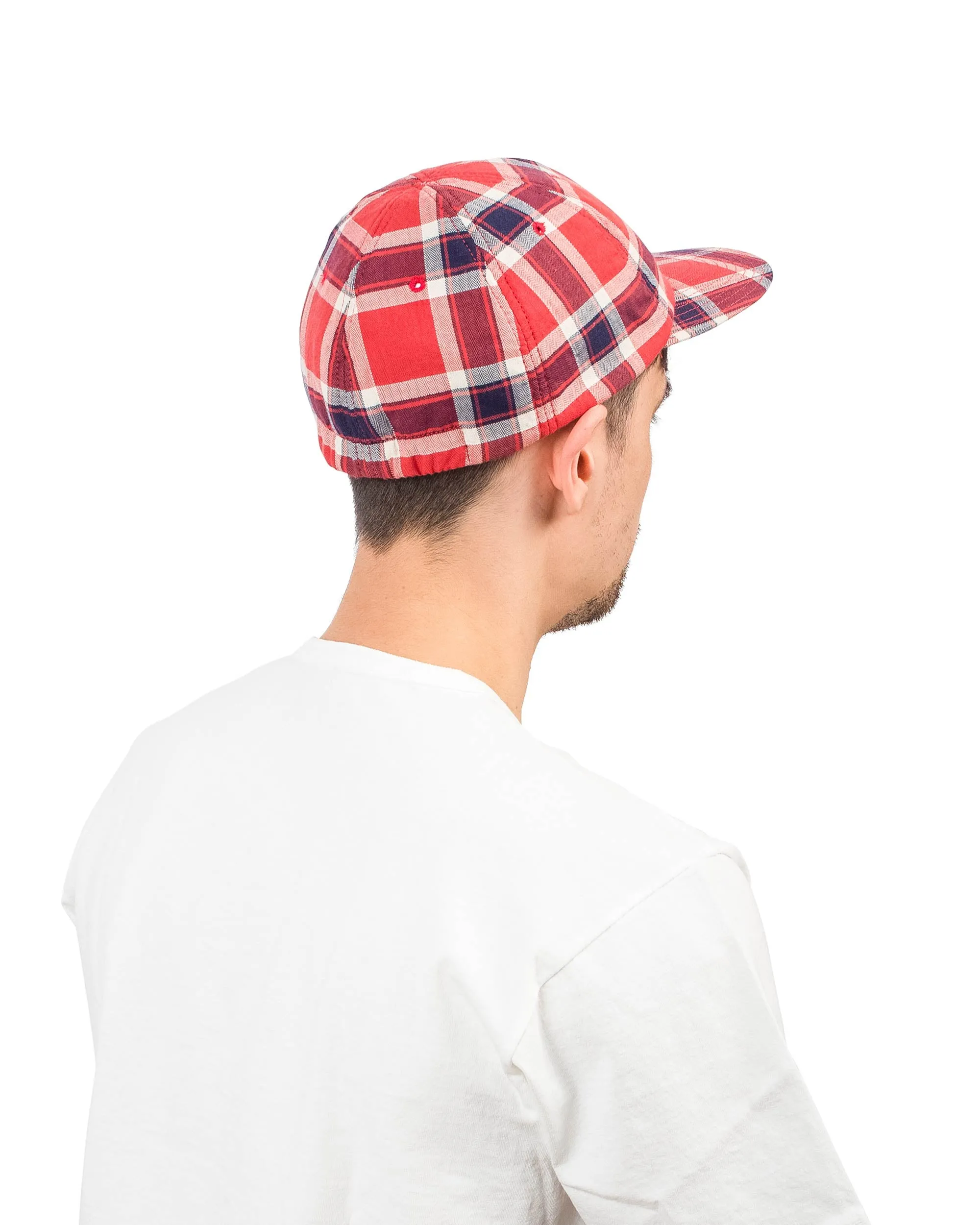 Found Feather 6 Panel Baseball Cap Herringbone Check Red sold by Lost & Found product image thumbnail 3
