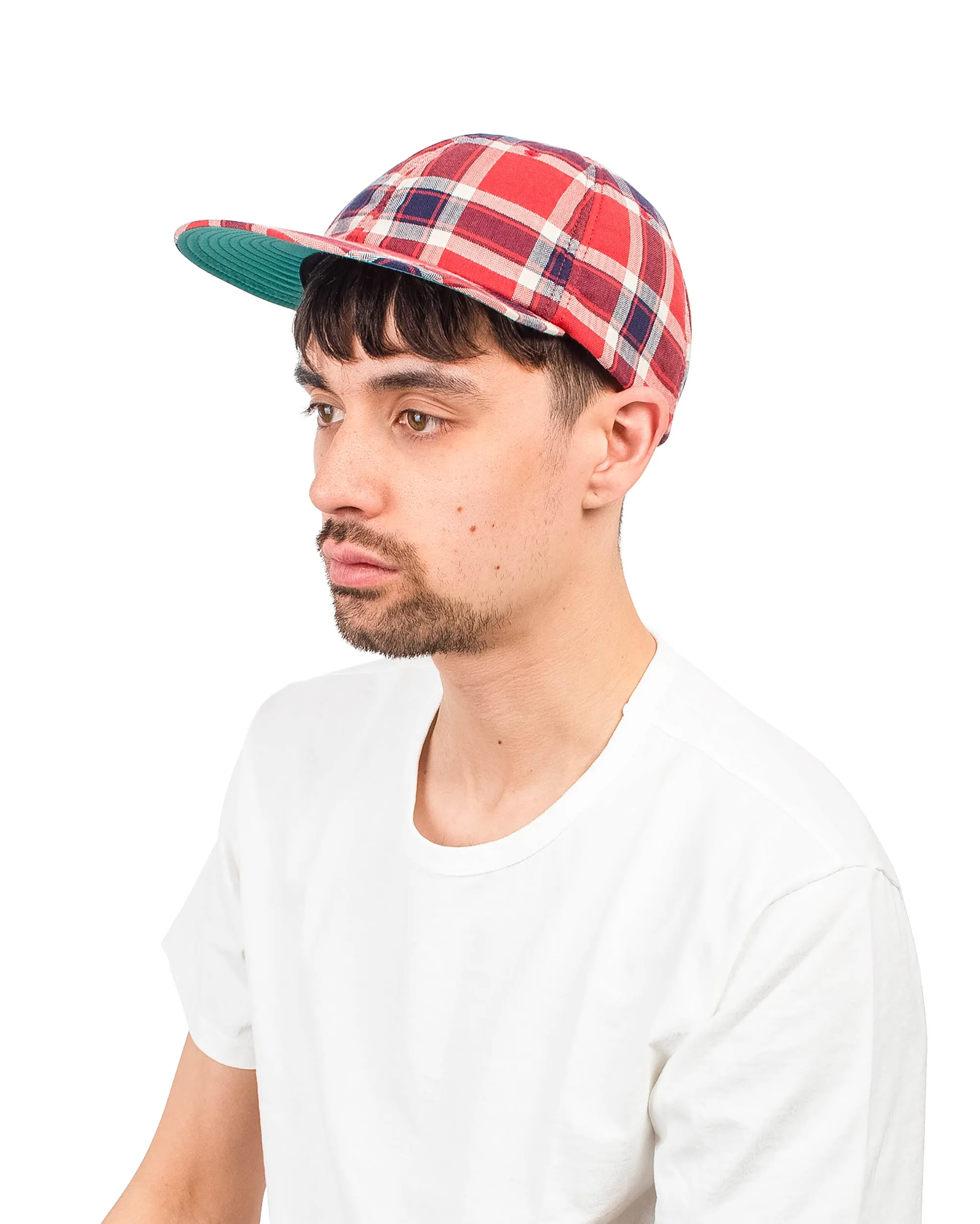 Found Feather 6 Panel Baseball Cap Herringbone Check Red sold by Lost & Found product image thumbnail 2