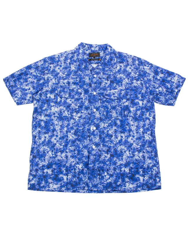 Beams Plus Open Collar Short Sleeve 'Kyoto Pattern' Print Sail Pattern made by BEAMS PLUS