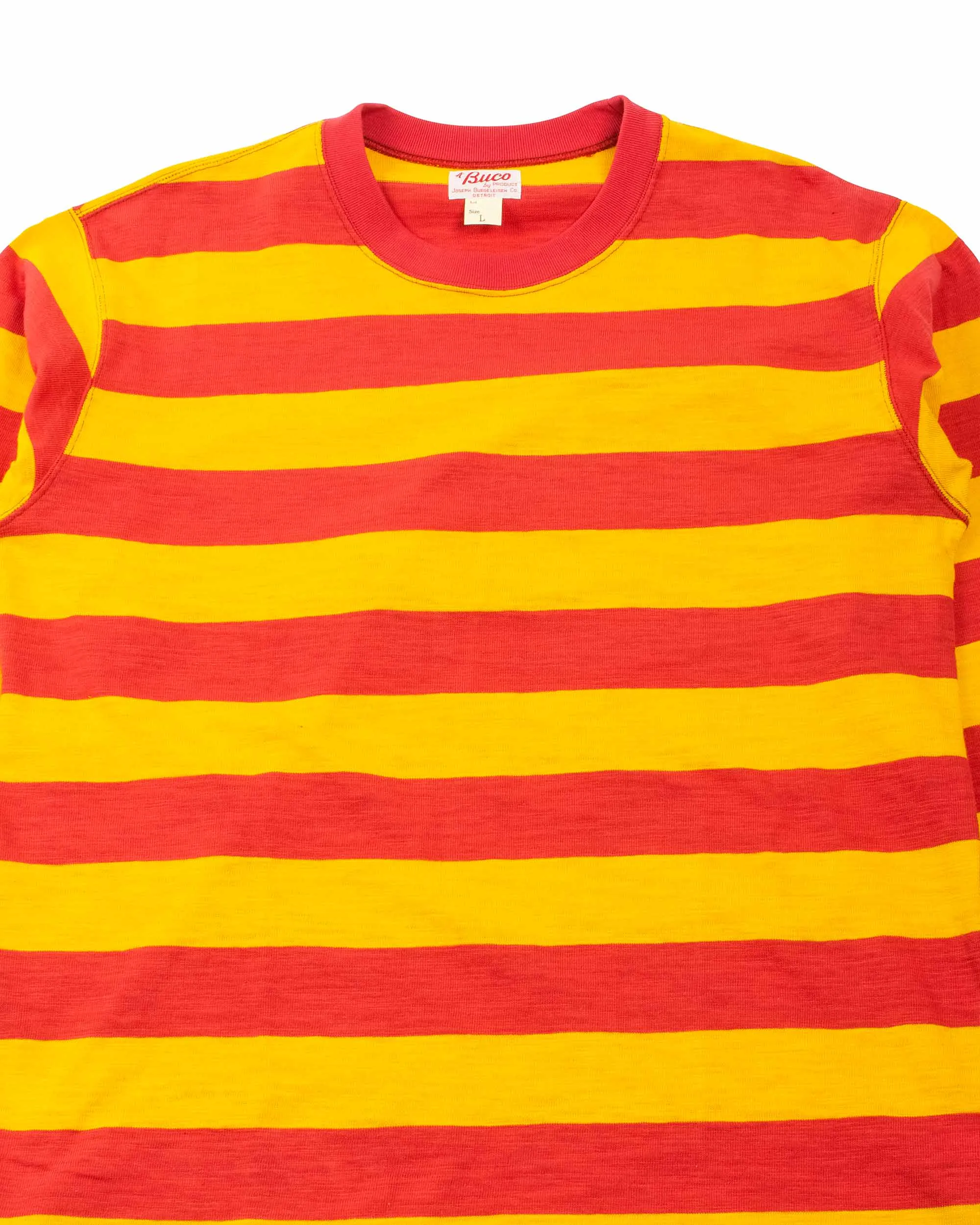 The Real McCoy's BC22005 Buco Stripe Tee L/S Salmon sold by Lost & Found product image thumbnail 5