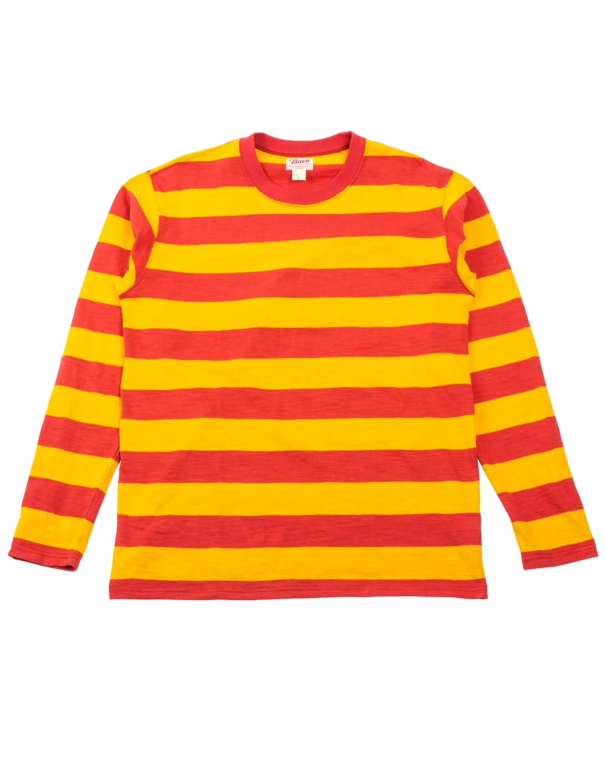The Real McCoy's BC22005 Buco Stripe Tee L/S Salmon sold by Lost & Found