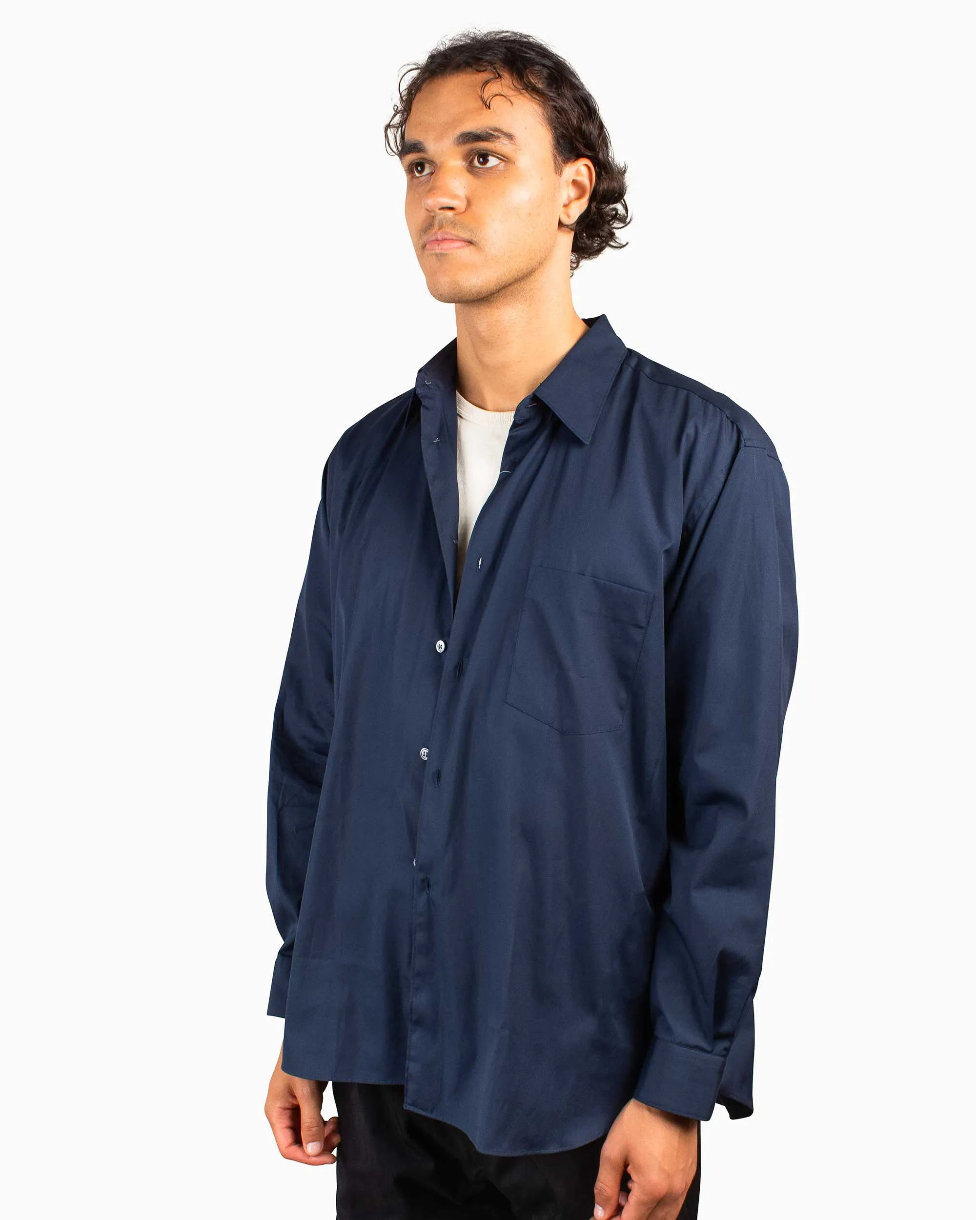 Comme des Garçons SHIRT Wide Classic Big Collar Shirt Navy sold by Lost & Found product image thumbnail 4