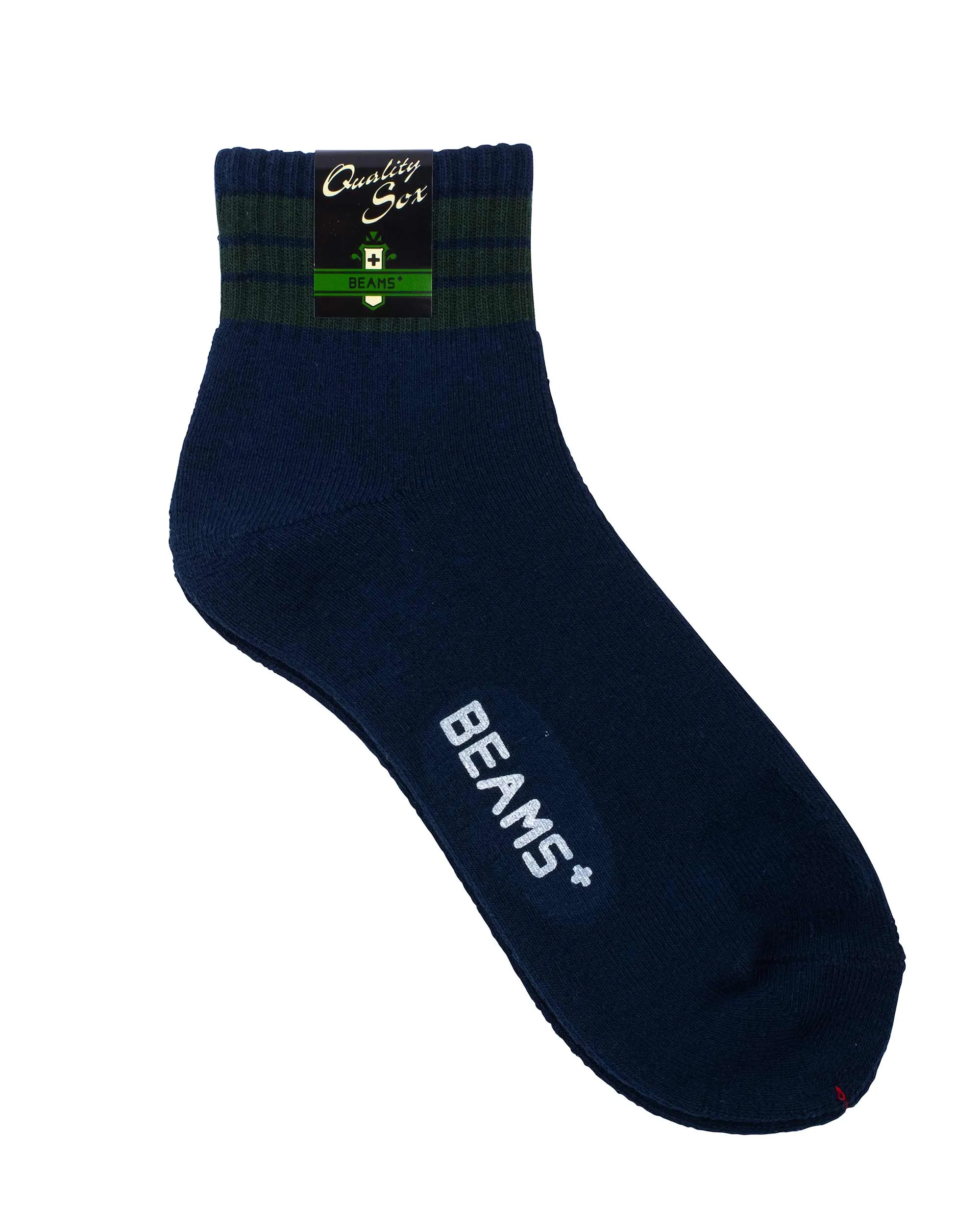 Beams Plus School Boy Sox 1/4 Navy/Green sold by Lost & Found