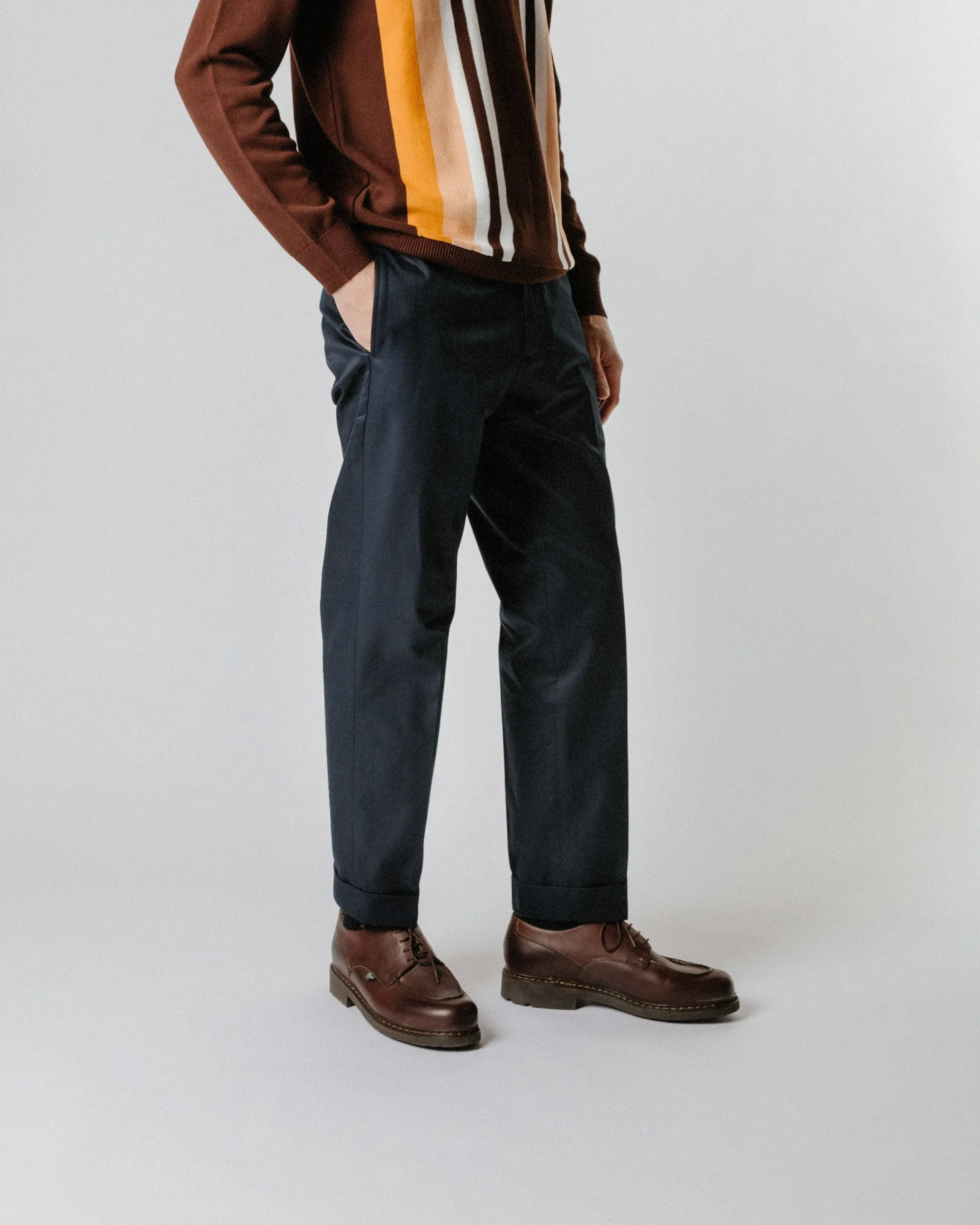 Beams Plus IVY Trousers Ankle-Cut 80/3 Twill Navy sold by Lost & Found product image thumbnail 3