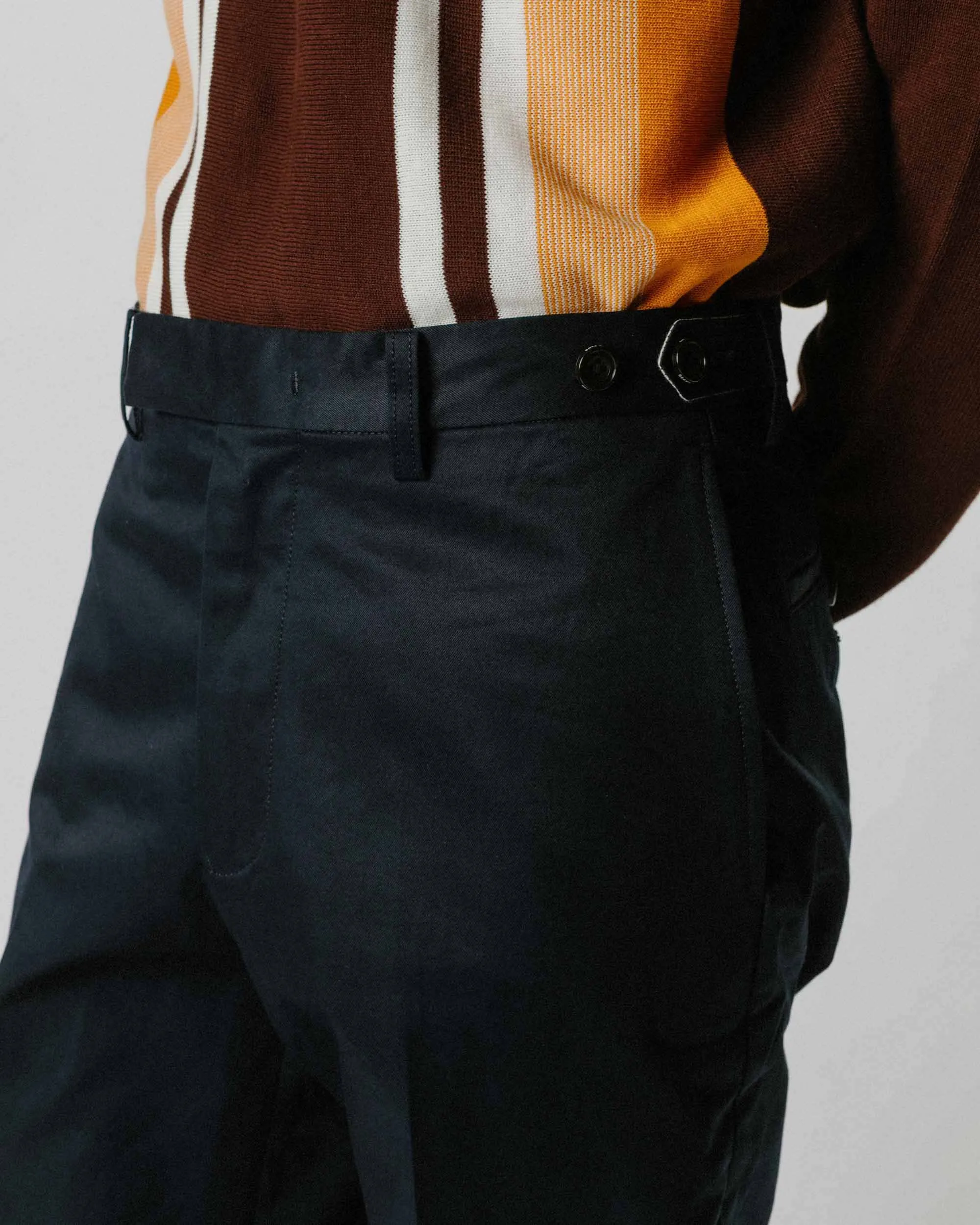Beams Plus IVY Trousers Ankle-Cut 80/3 Twill Navy sold by Lost & Found product image thumbnail 4