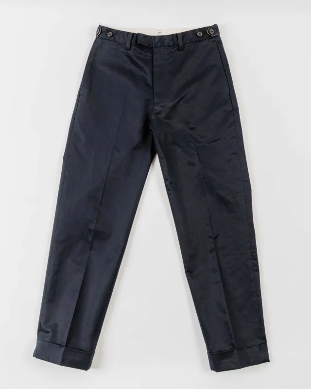Beams Plus IVY Trousers Ankle-Cut 80/3 Twill Navy made by BEAMS PLUS