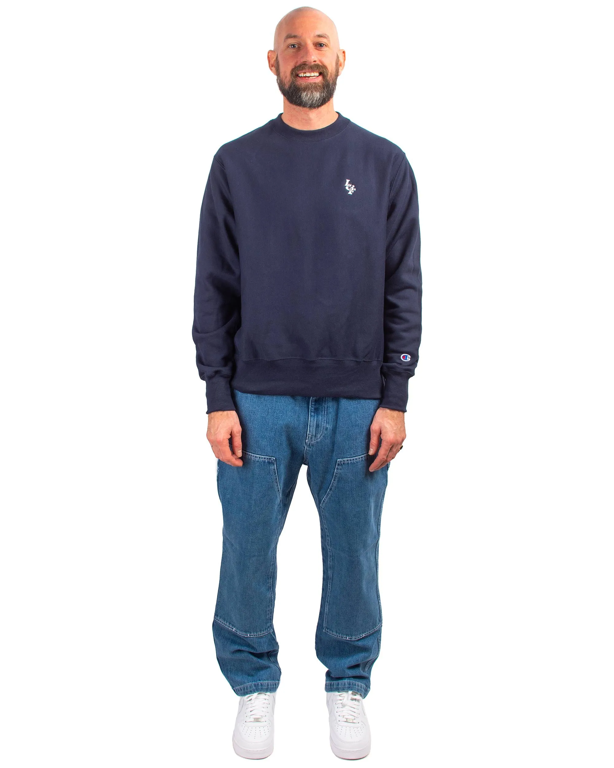 Lost & Found Reverse Weave Crewneck Navy sold by Lost & Found product image thumbnail 2
