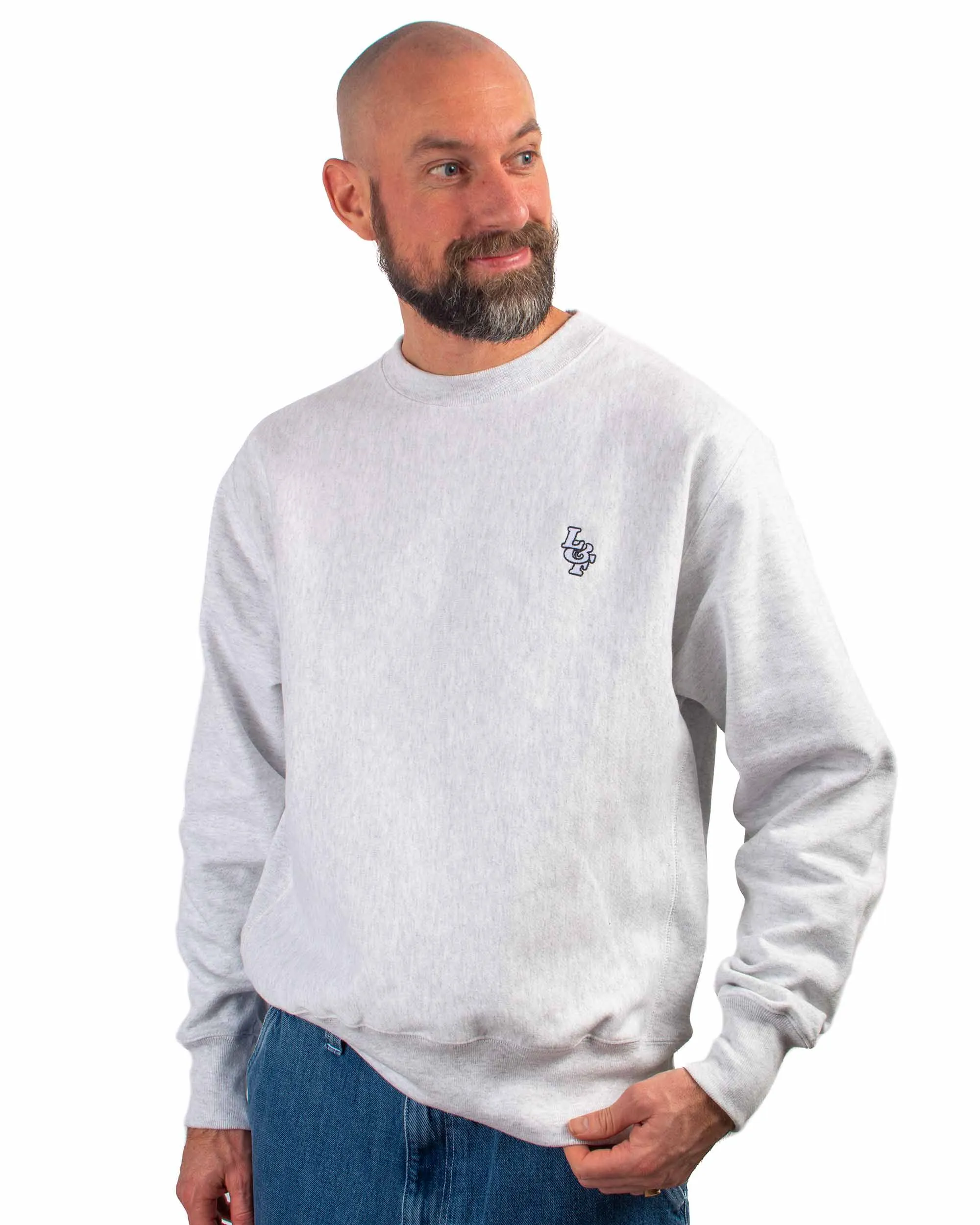 Lost & Found Reverse Weave Crewneck Silver Grey sold by Lost & Found product image thumbnail 4