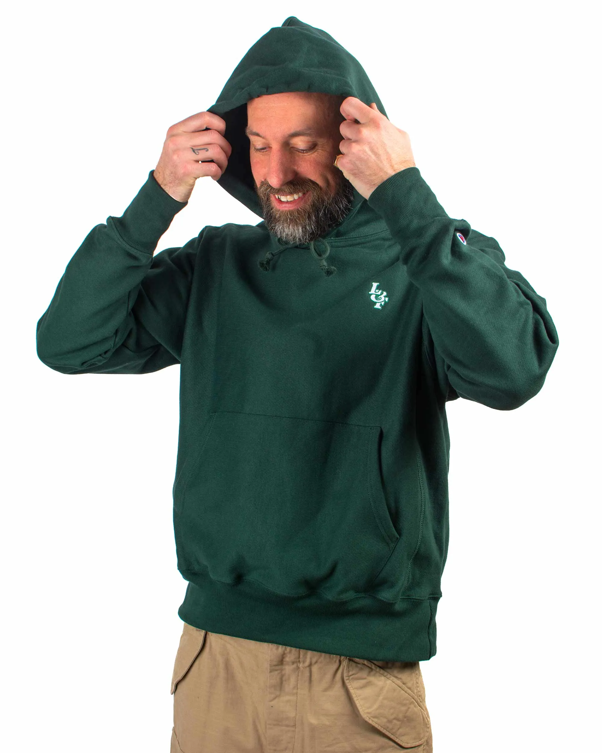 Lost & Found Reverse Weave Hoodie Dark Green sold by Lost & Found product image thumbnail 4