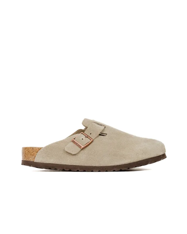 Birkenstock Boston Taupe Suede sold by Lost & Found
