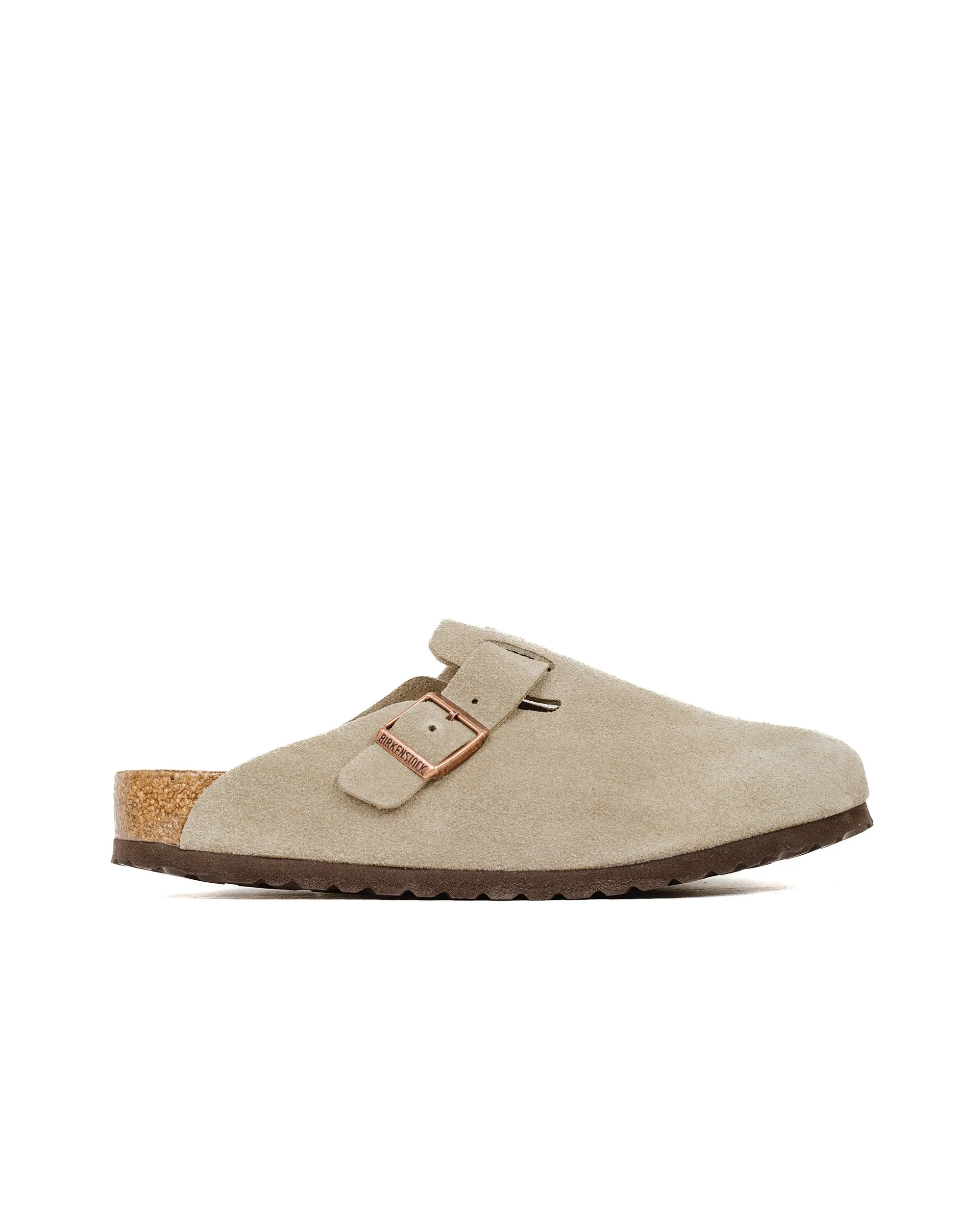 Birkenstock Boston Taupe Suede sold by Lost & Found
