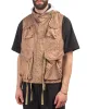 Engineered Garments Field Vest Brown Poly Fibre Leopard Print sold by Lost & Found
