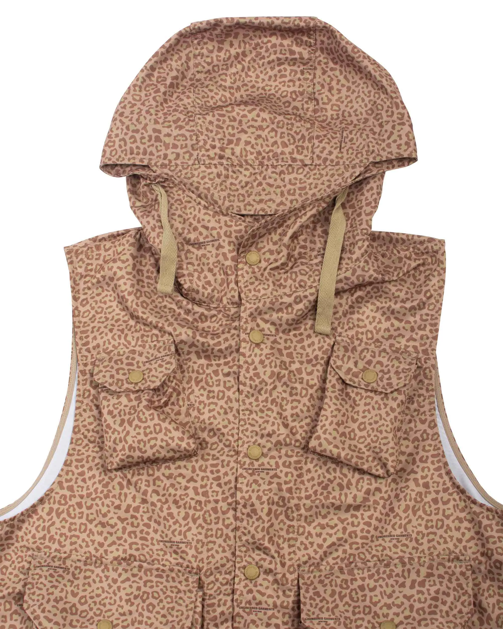 Engineered Garments Field Vest Brown Poly Fibre Leopard Print sold by Lost & Found product image thumbnail 5