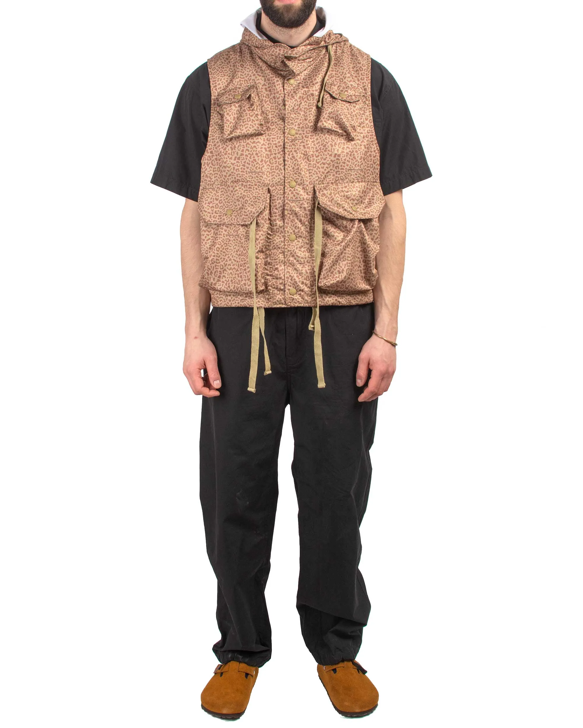 Engineered Garments Field Vest Brown Poly Fibre Leopard Print sold by Lost & Found product image thumbnail 2