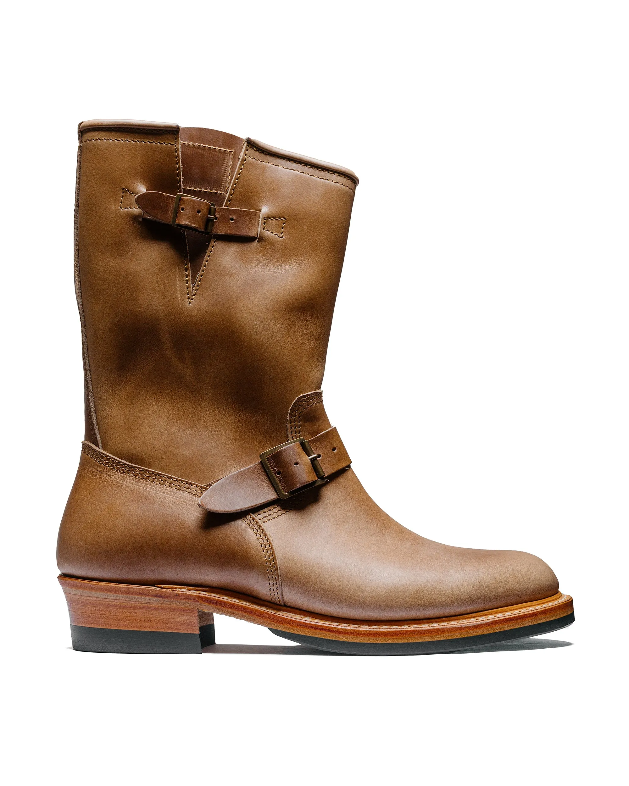 John Lofgren Bootmaker Wabash Engineer Boots Horween CXL Natural sold by Lost & Found