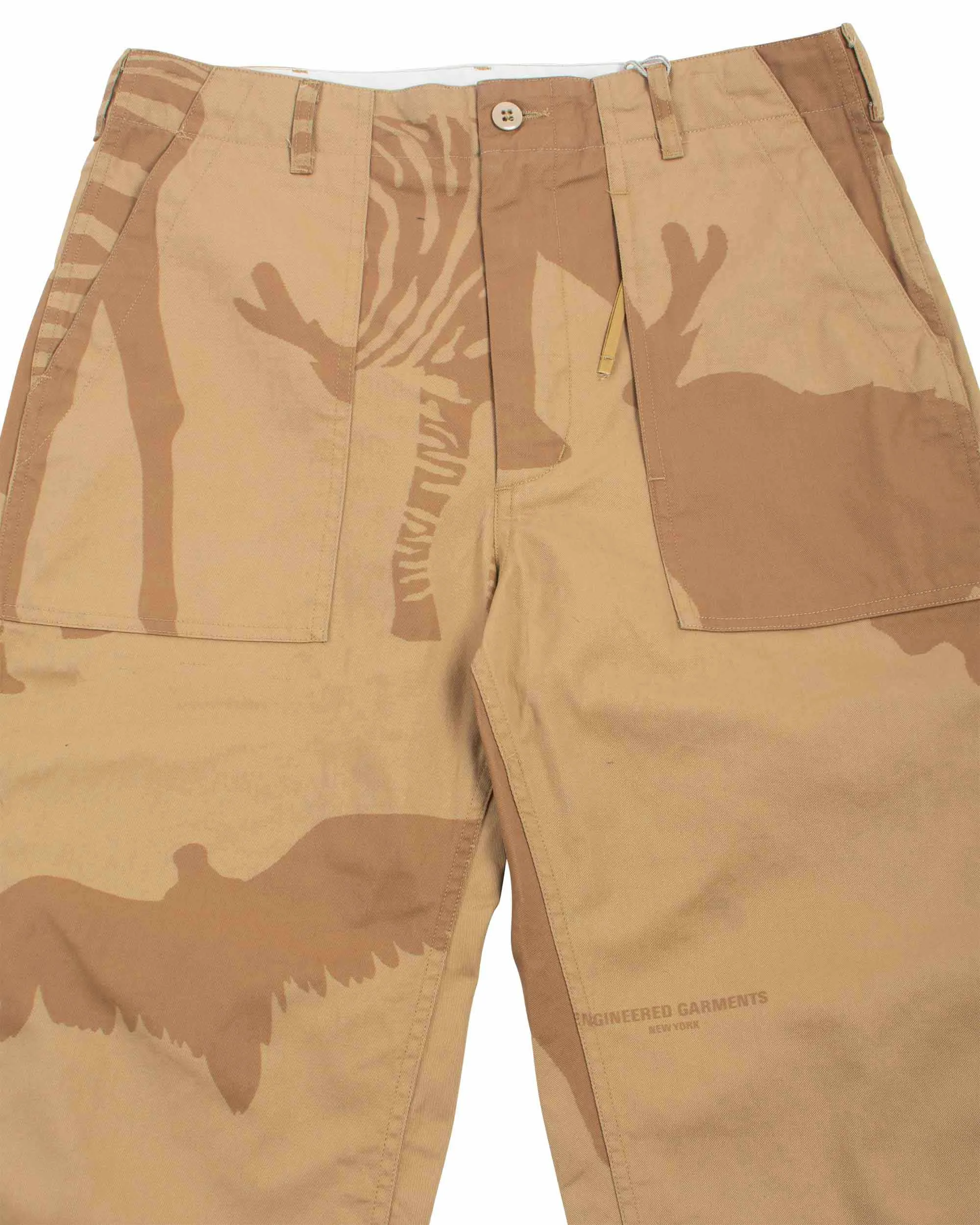 Engineered Garments Fatigue Pant Khaki Animal Print Cotton Flat Twill sold by Lost & Found product image thumbnail 5