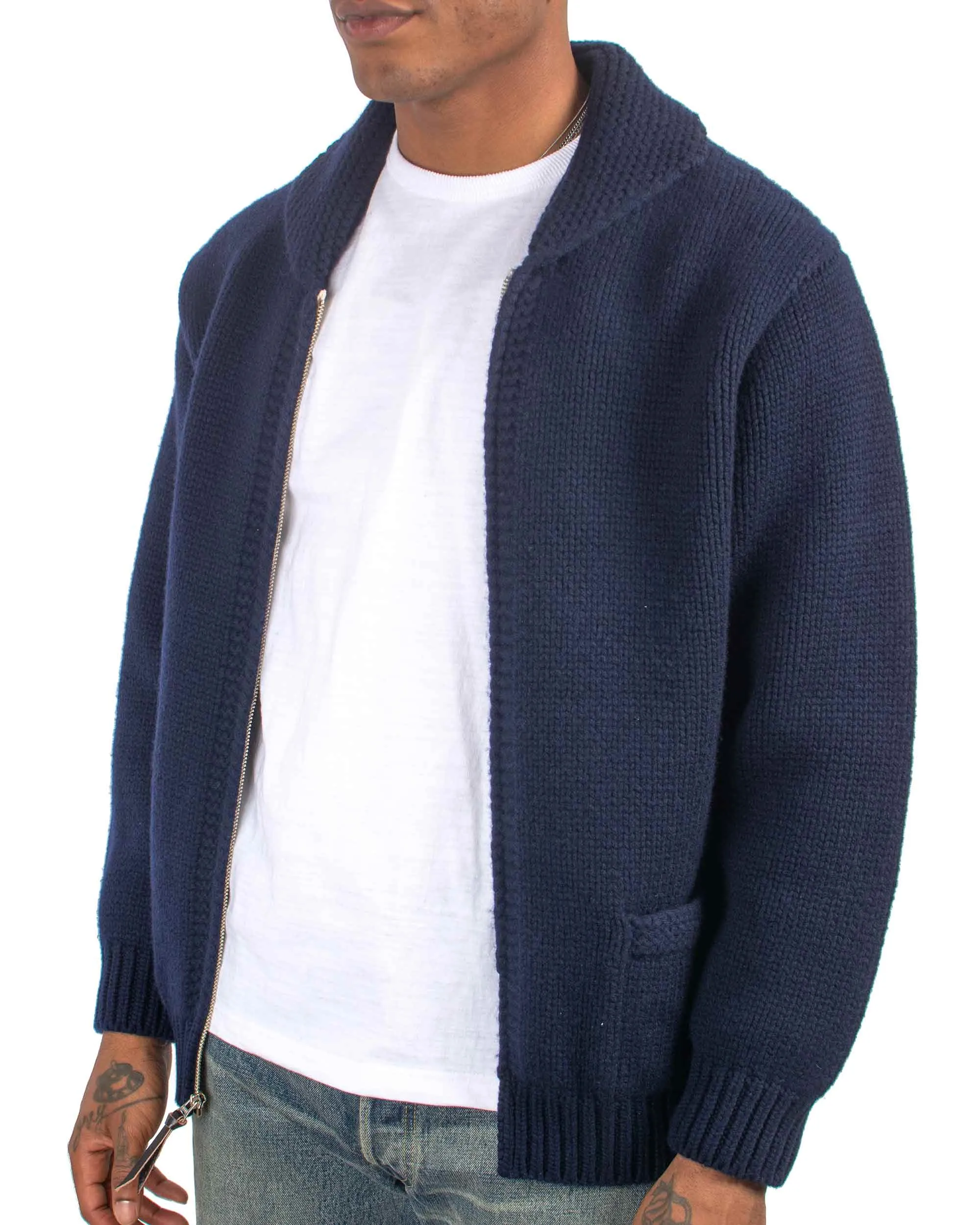 The Real McCoy's MC21113 Heavy Wool Cashmere Sweater Navy sold by Lost & Found product image thumbnail 4