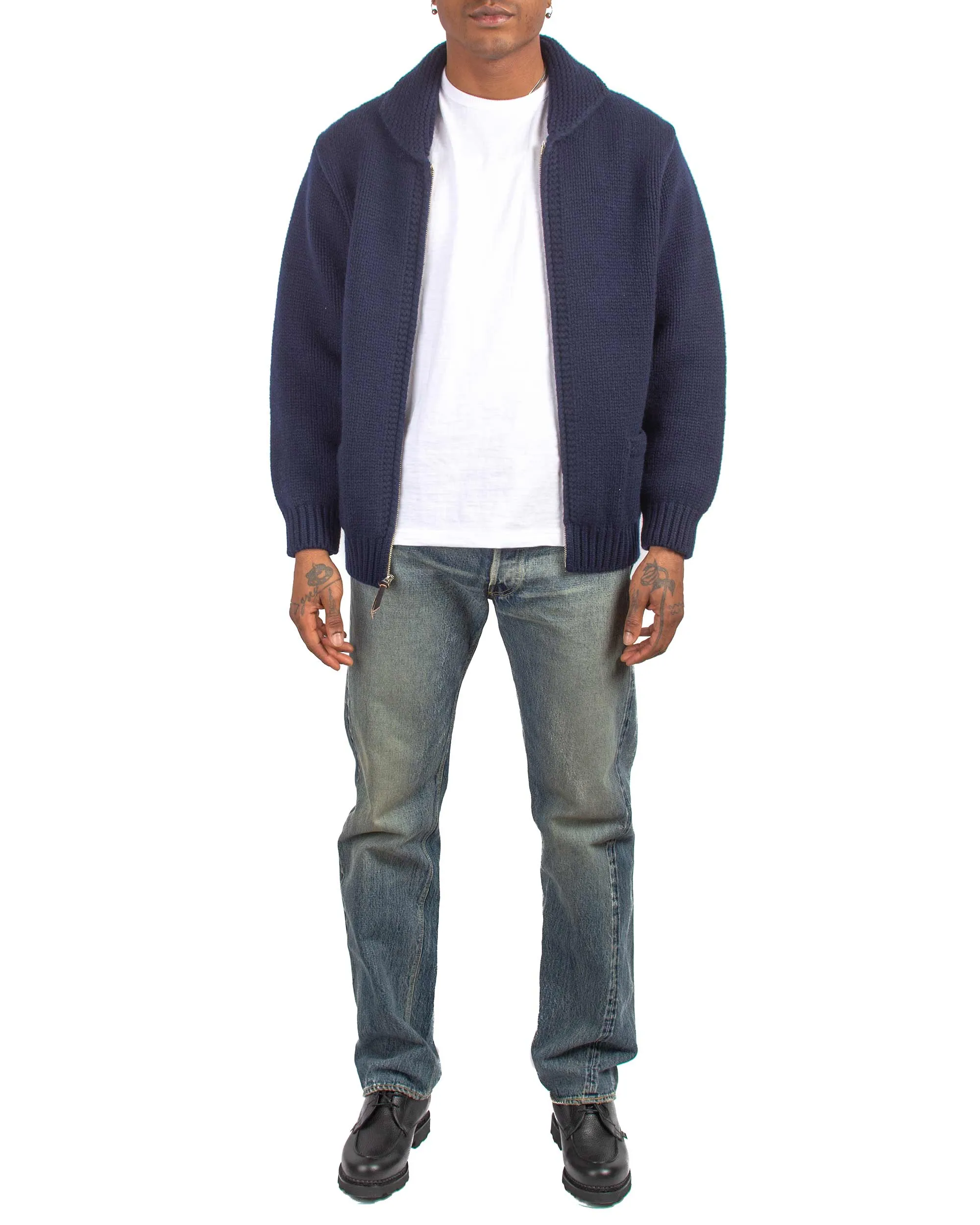 The Real McCoy's MC21113 Heavy Wool Cashmere Sweater Navy sold by Lost & Found product image thumbnail 2