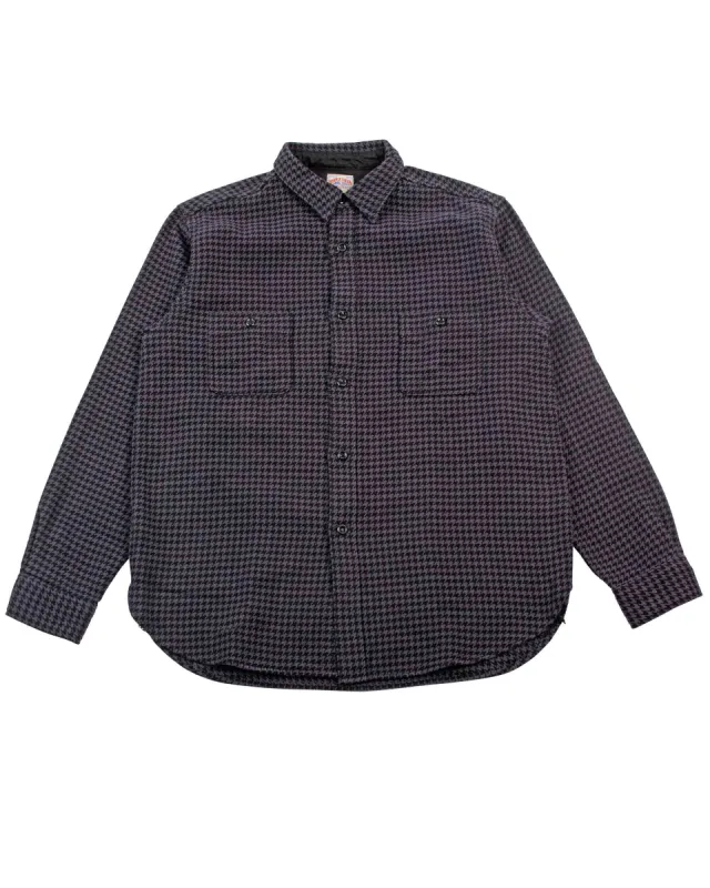 The Real McCoy's MS21102 8HU Houndstooth Flannel Shirt Chale sold by Lost & Found